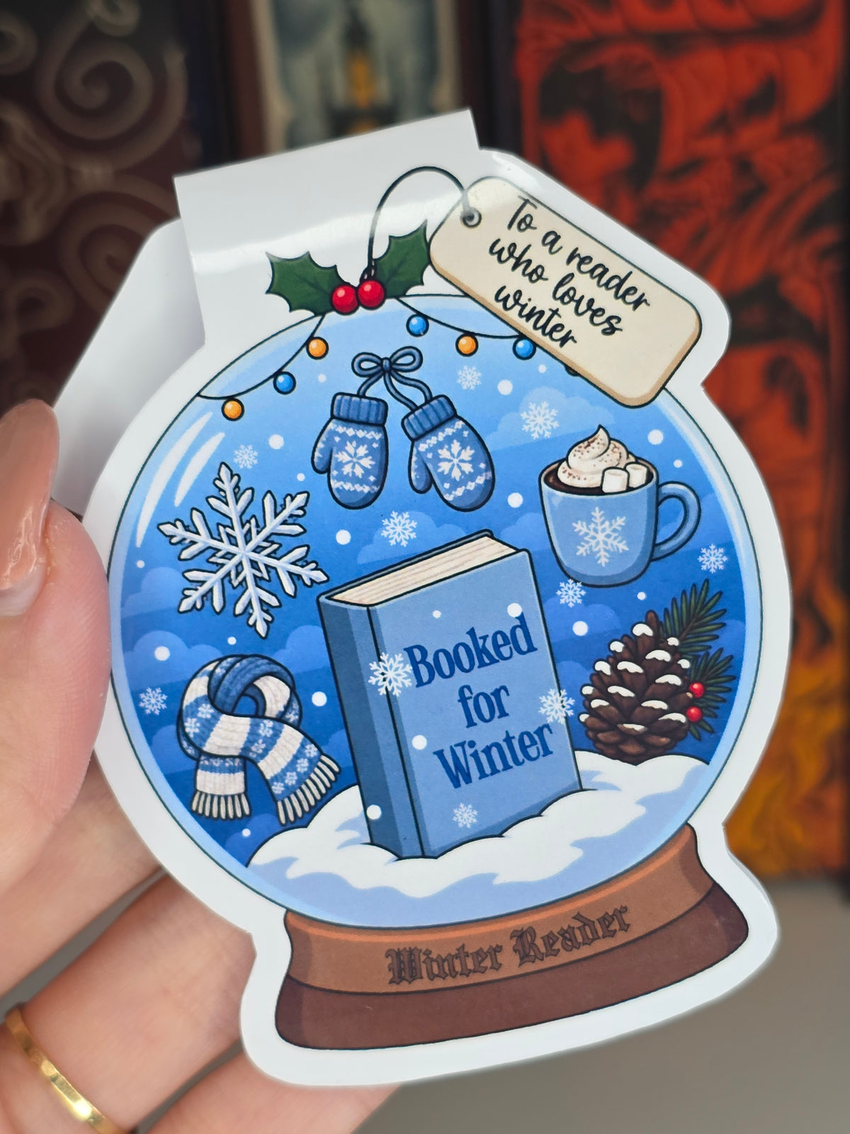 Winter Reader Magnetic Bookmark