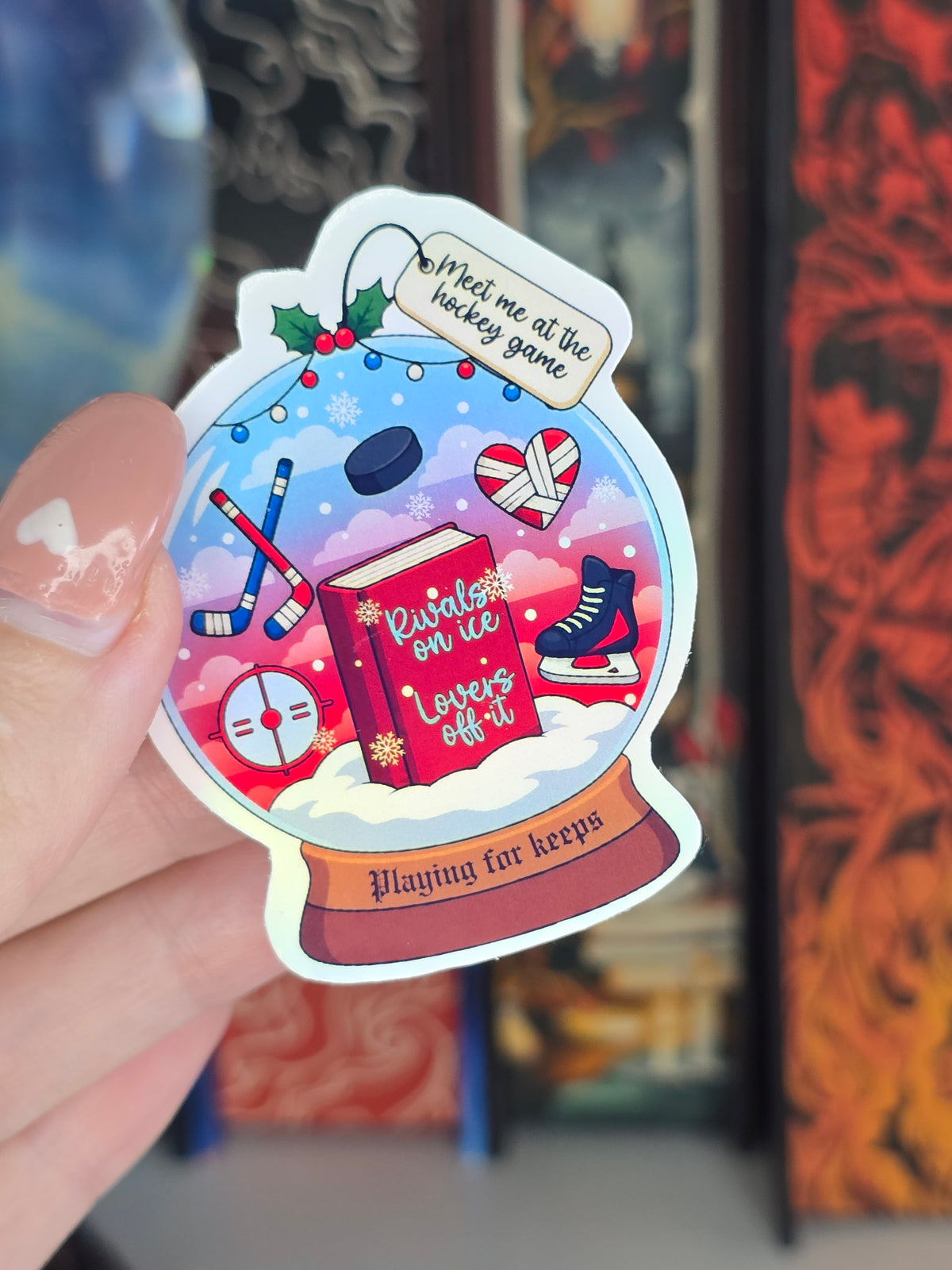 Playing For Keeps Reader Clear holographic Vinyl Sticker