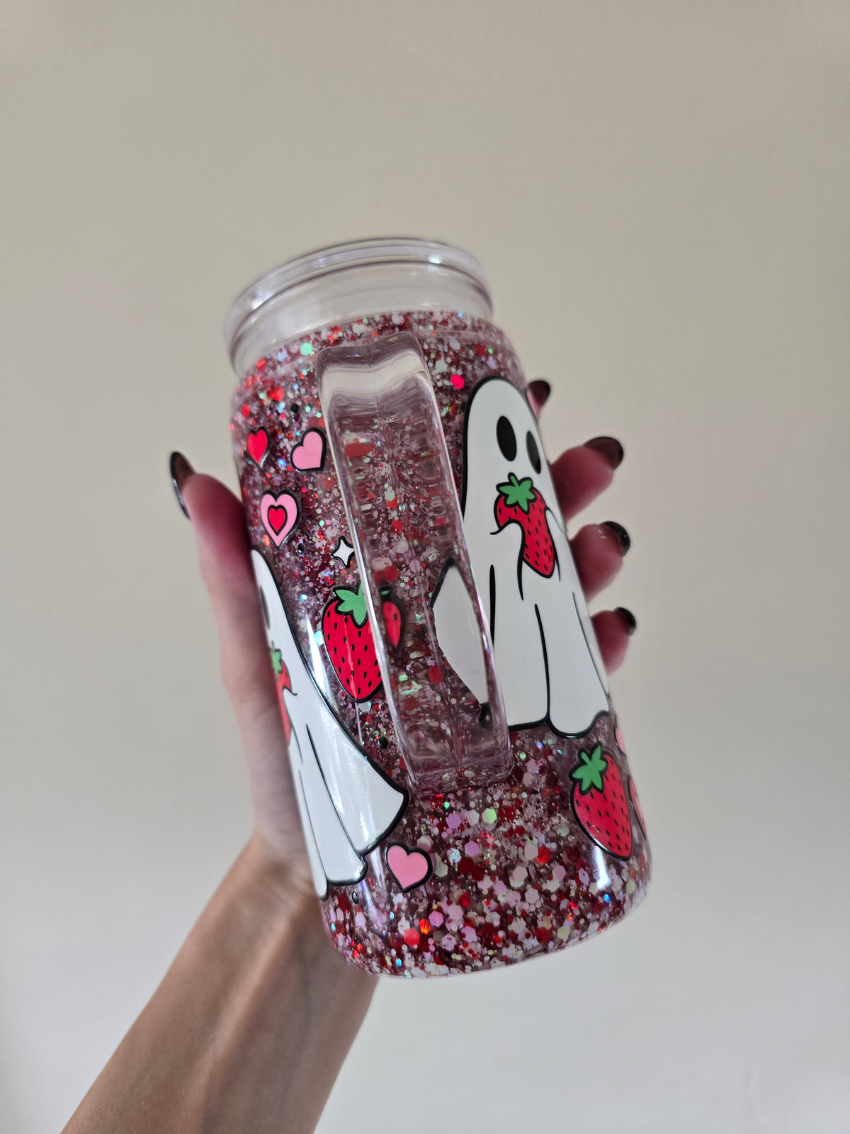 Ghostie 16oz Acrylic Handle Snowglobe Tumbler