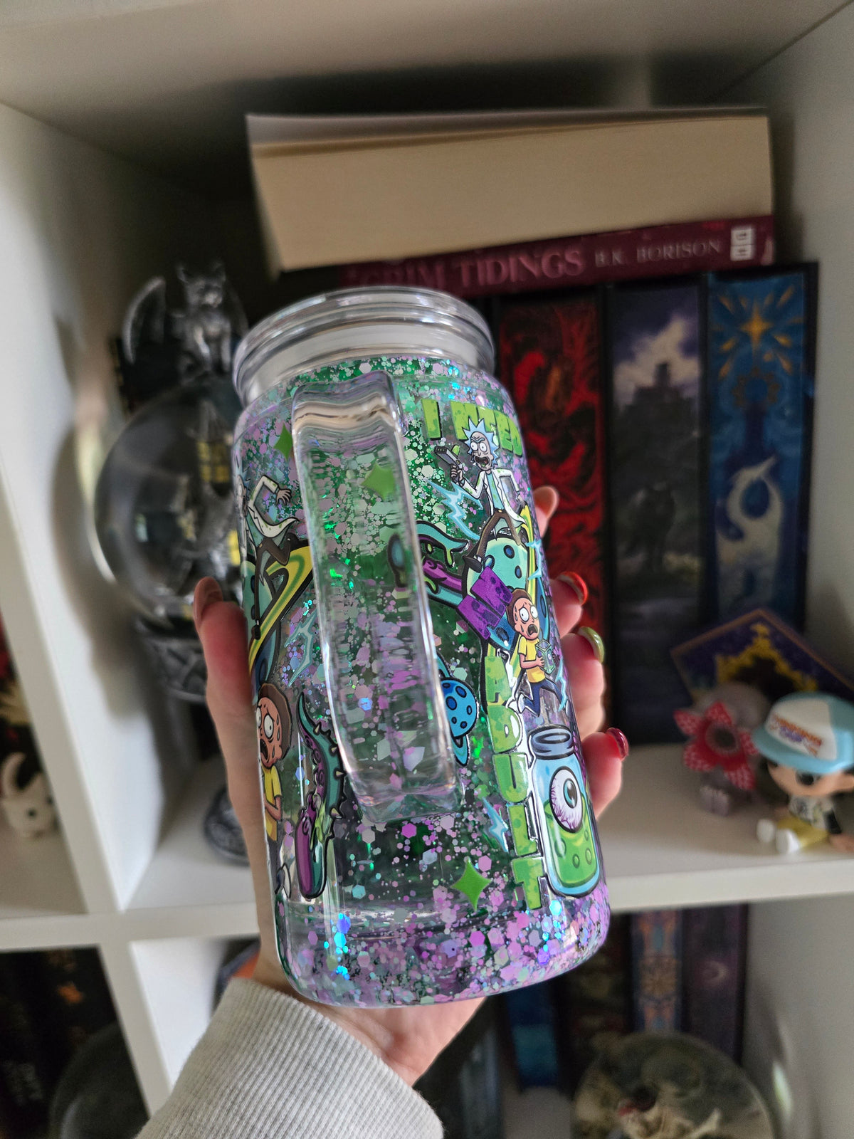 R&M 16oz Acrylic Handle Snowglobe/Lava Tumbler
