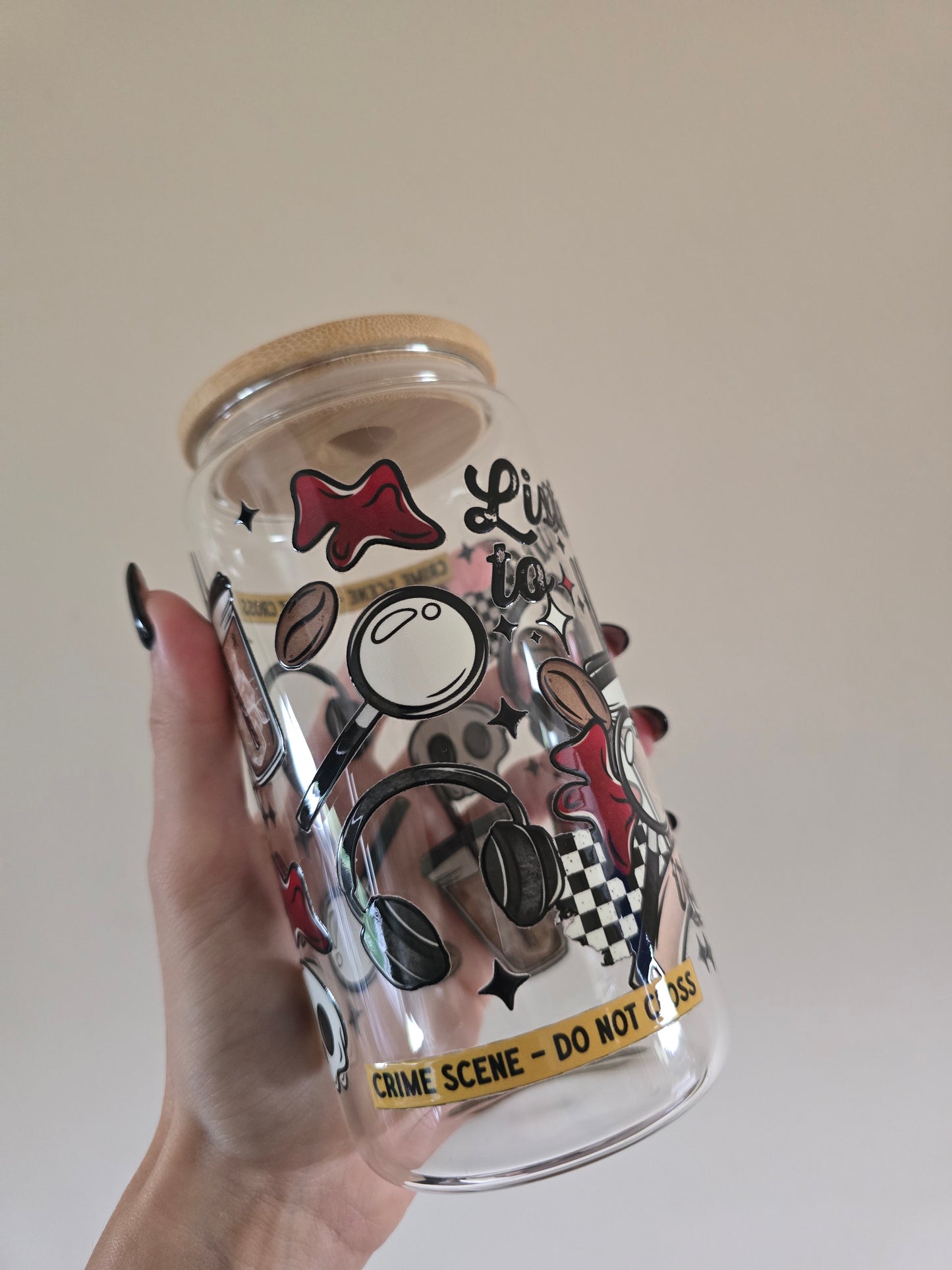 True Crime 16oz Glass Tumbler