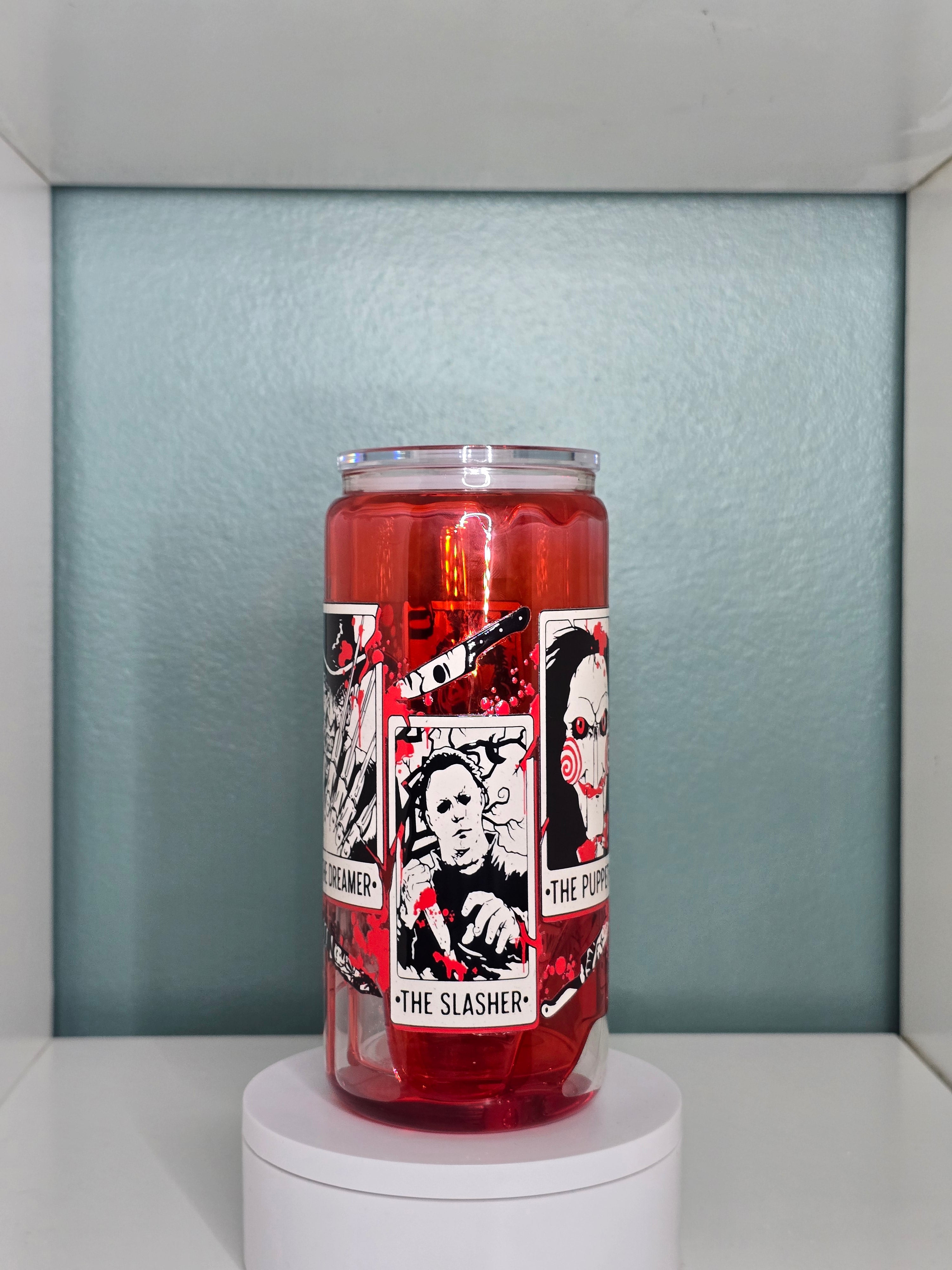 Horror 16oz Glass Blood Drip Tumbler