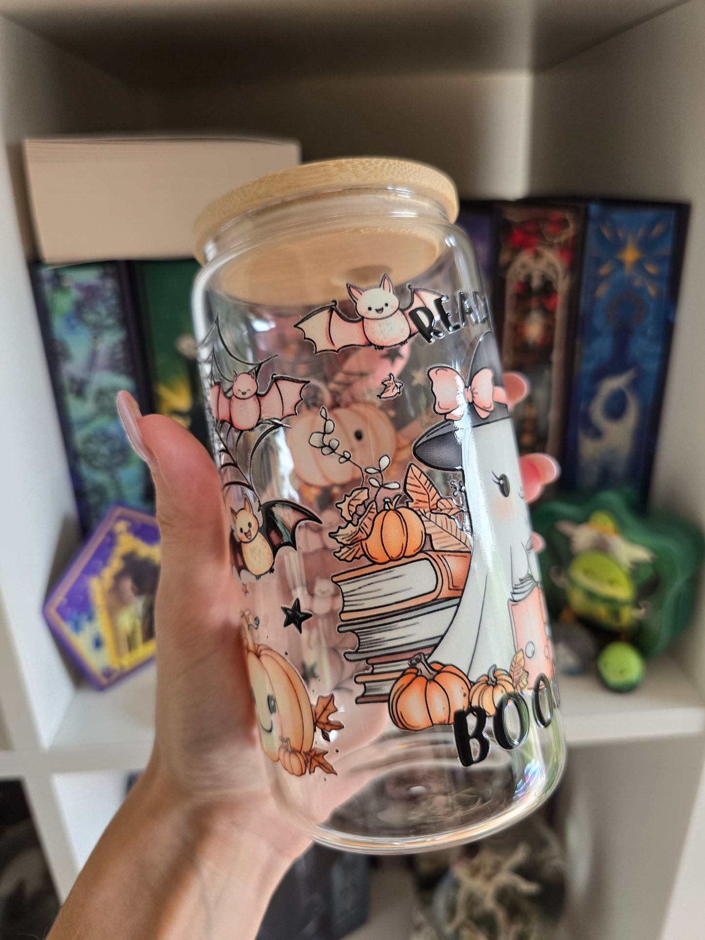 Read More Booooks 16oz Glass Tumbler