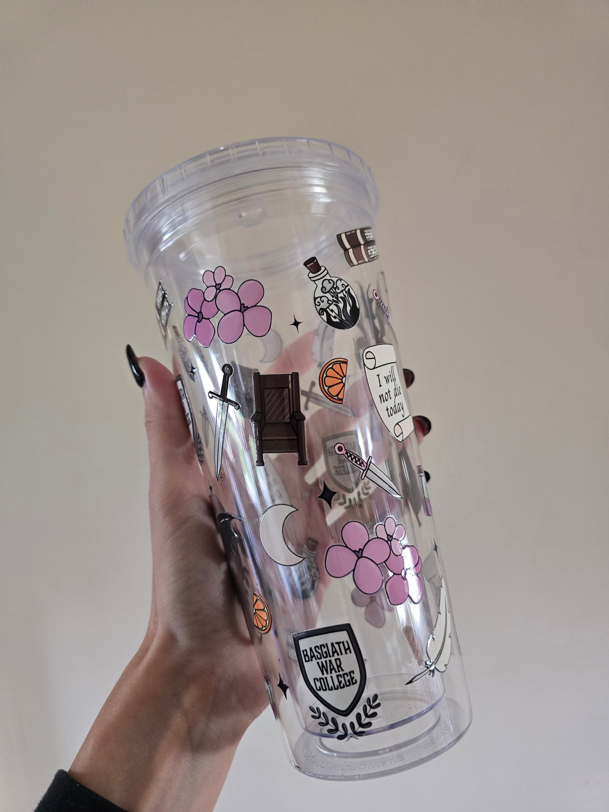 "I Will Not Die Today" 22oz Acrylic Tumbler