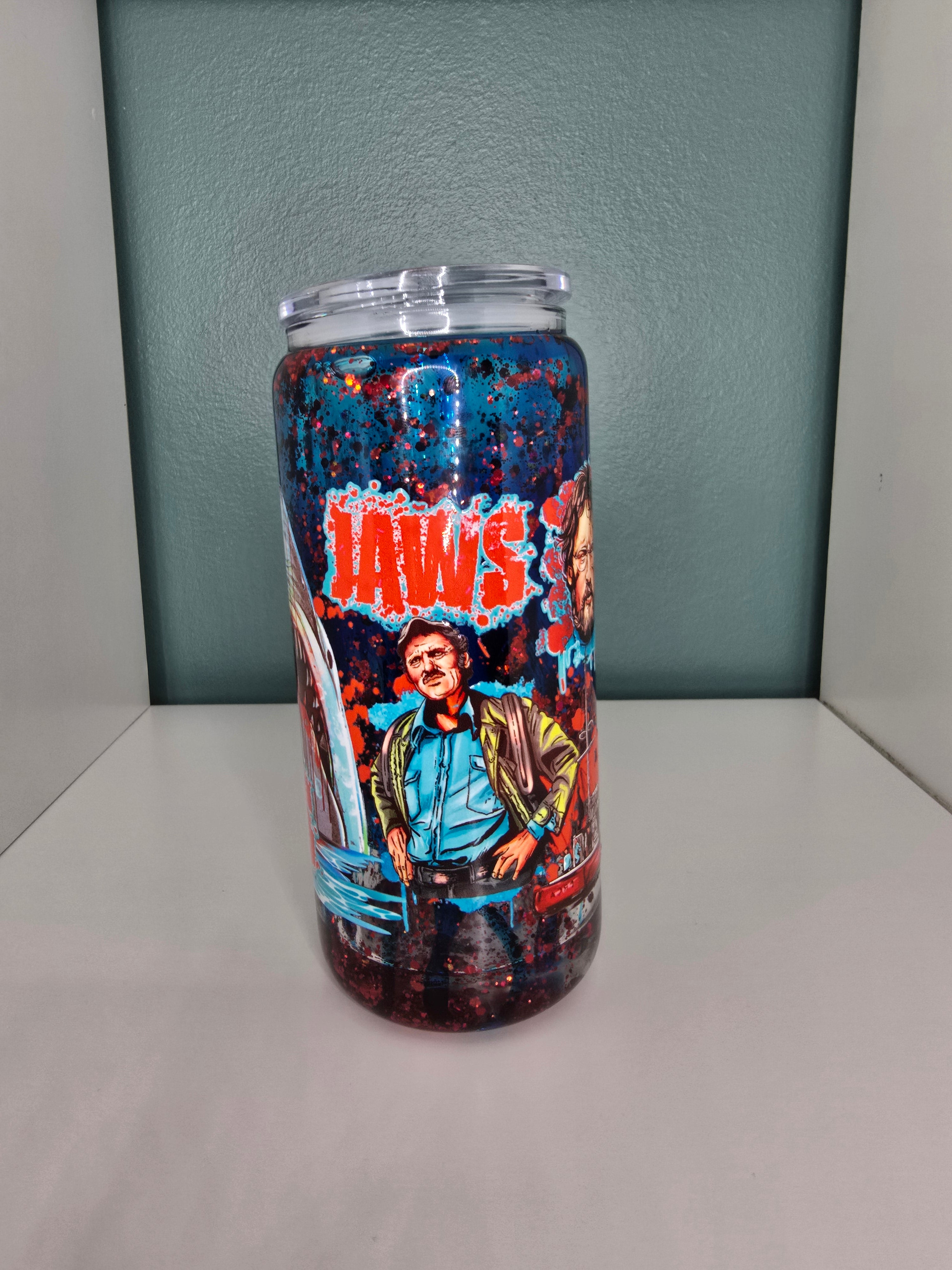 PRE ORDER- Jaws 16oz Glass Lava Drip Tumbler
