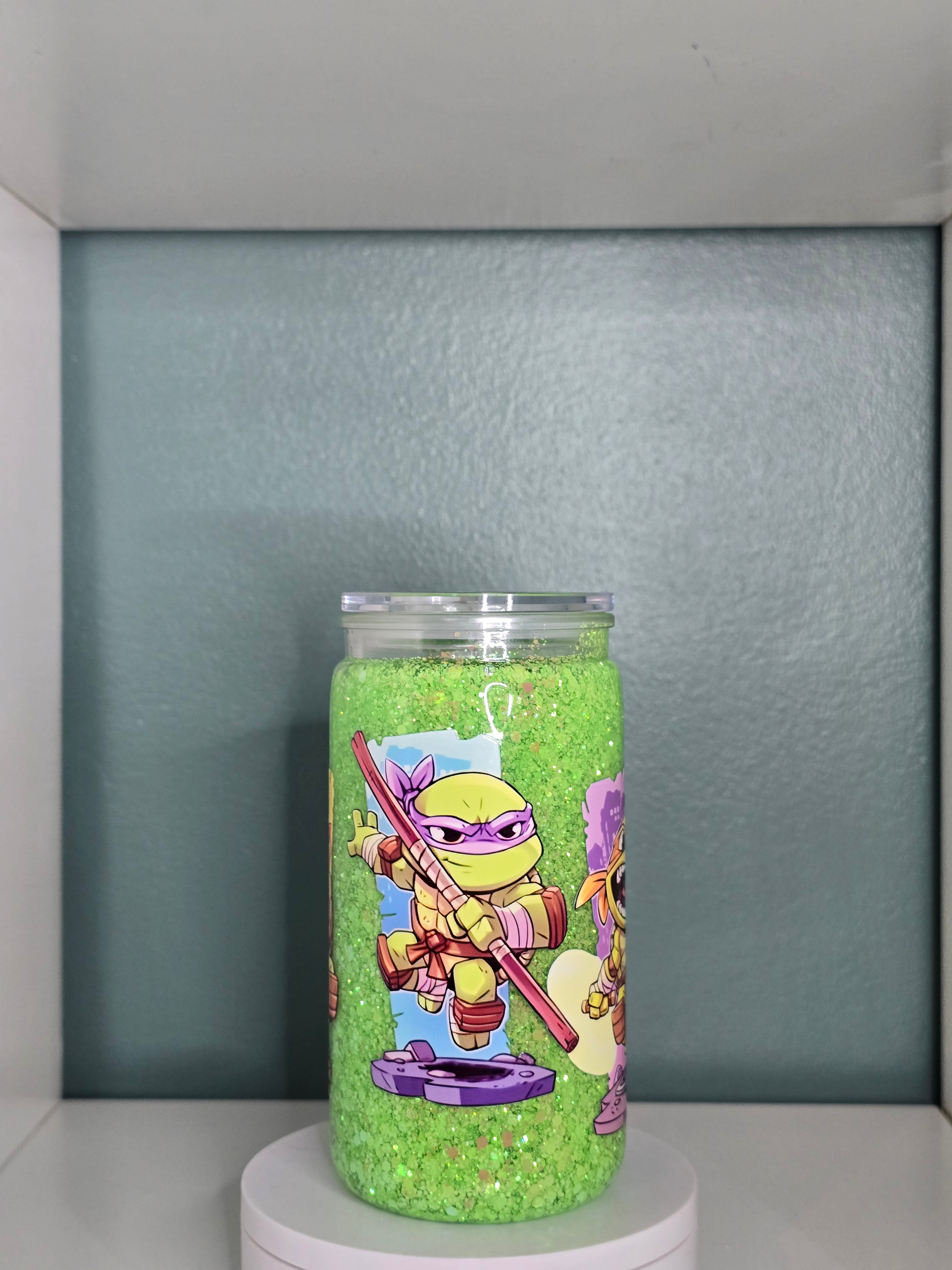 Ninja Turtles 16oz Acrylic snowglobe tumbler