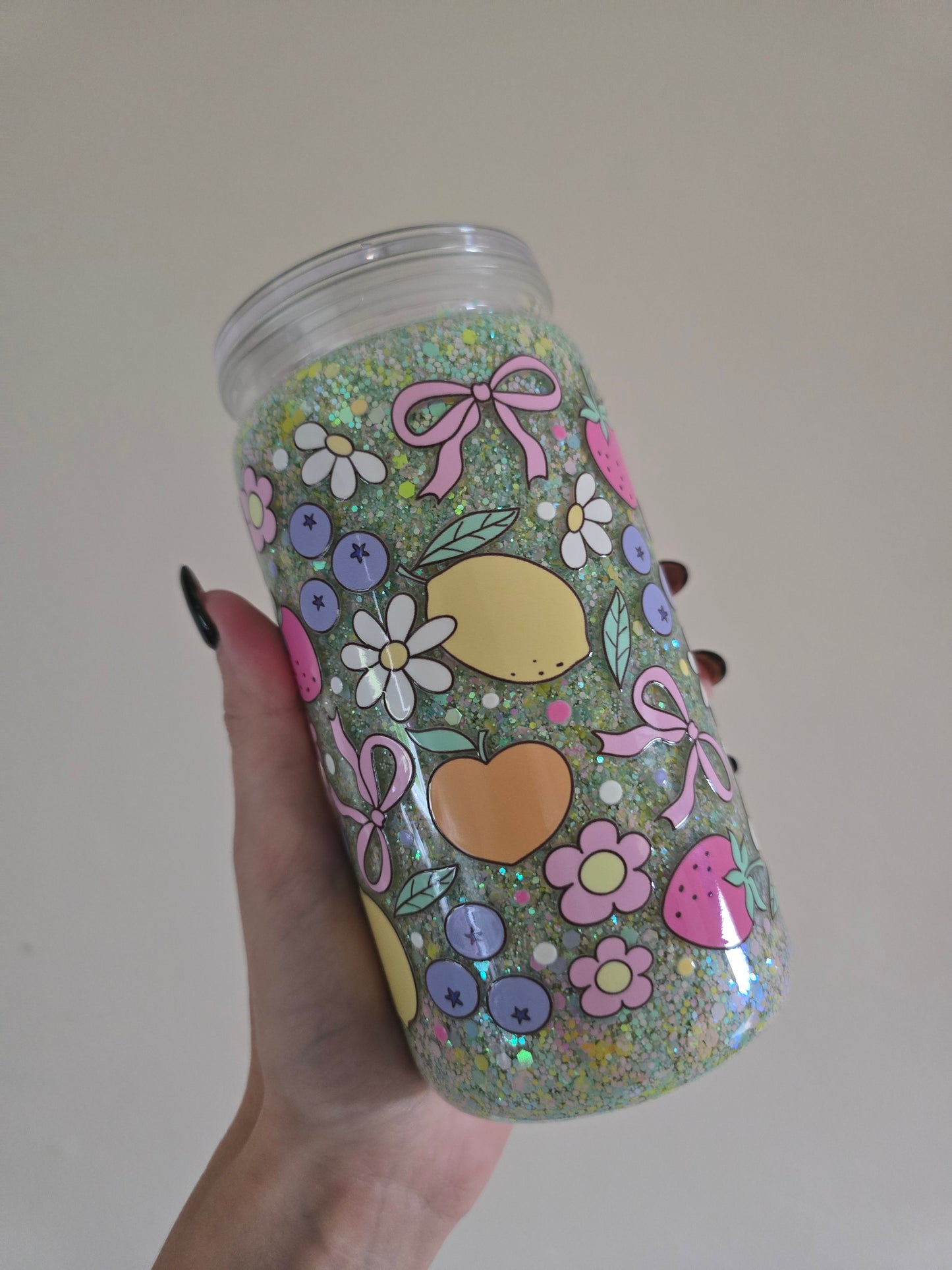 Fruit Salad 16oz Acrylic Snowglobe Tumbler