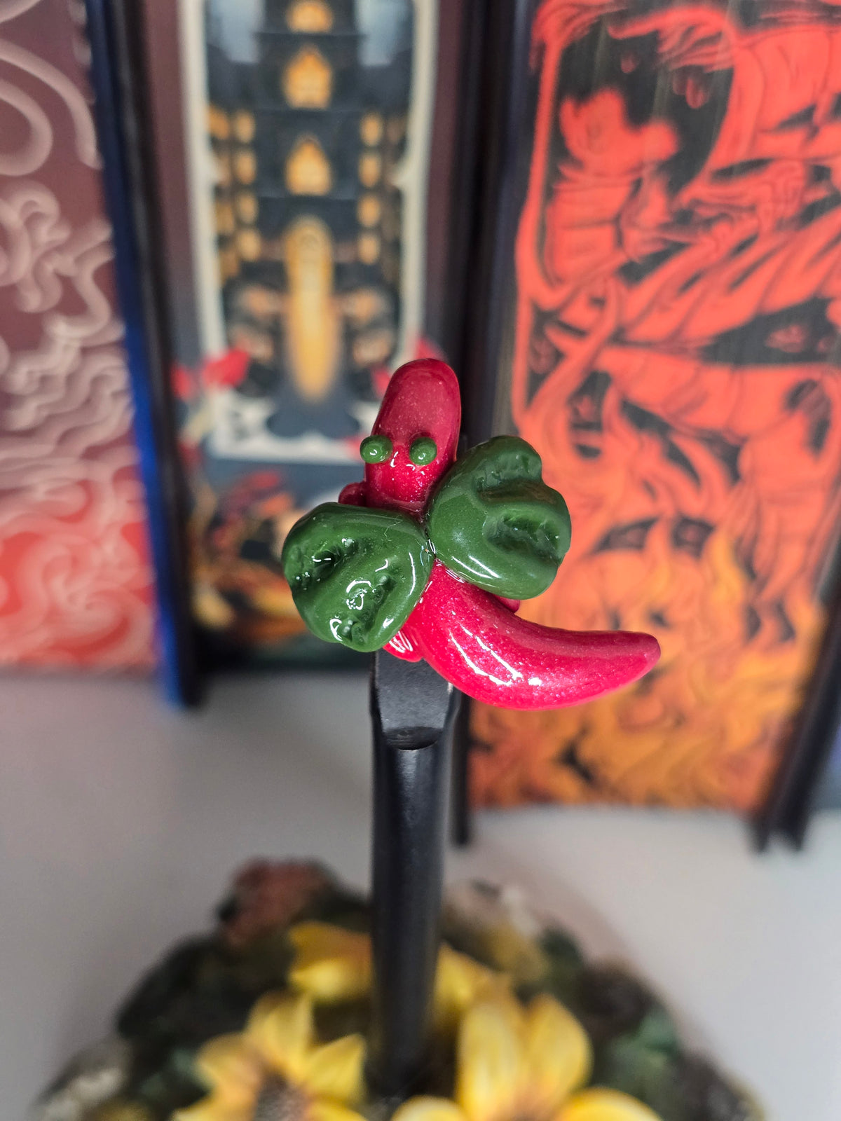 Red The Dragon Clay Magnet