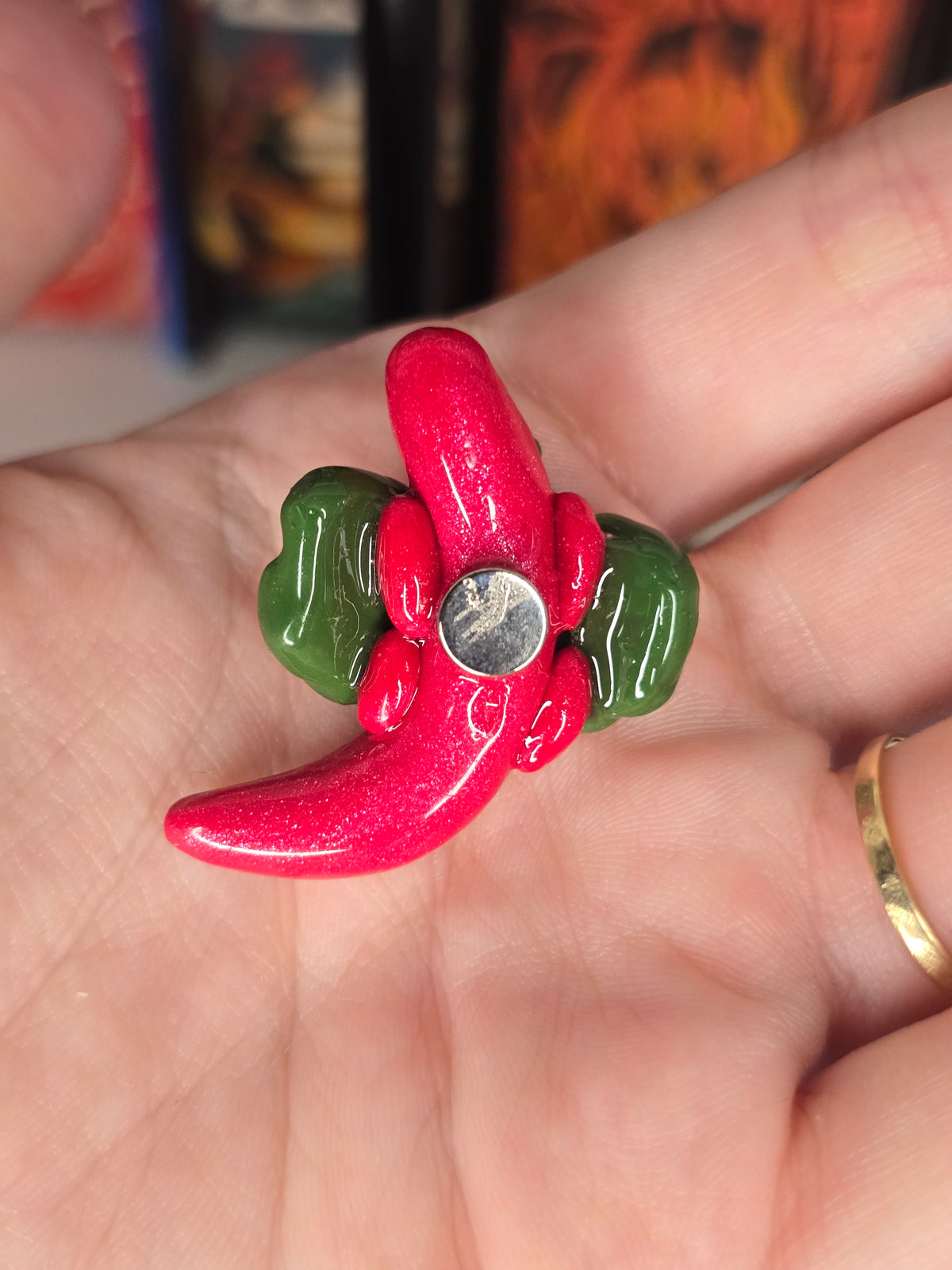 Red The Dragon Clay Magnet