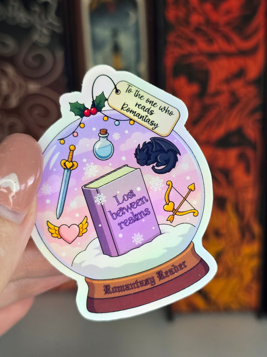 Romantasy Reader Clear holographic Vinyl Sticker