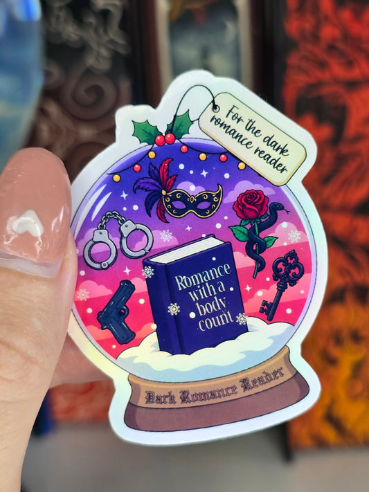 Dark Romance Reader Clear holographic Vinyl Sticker