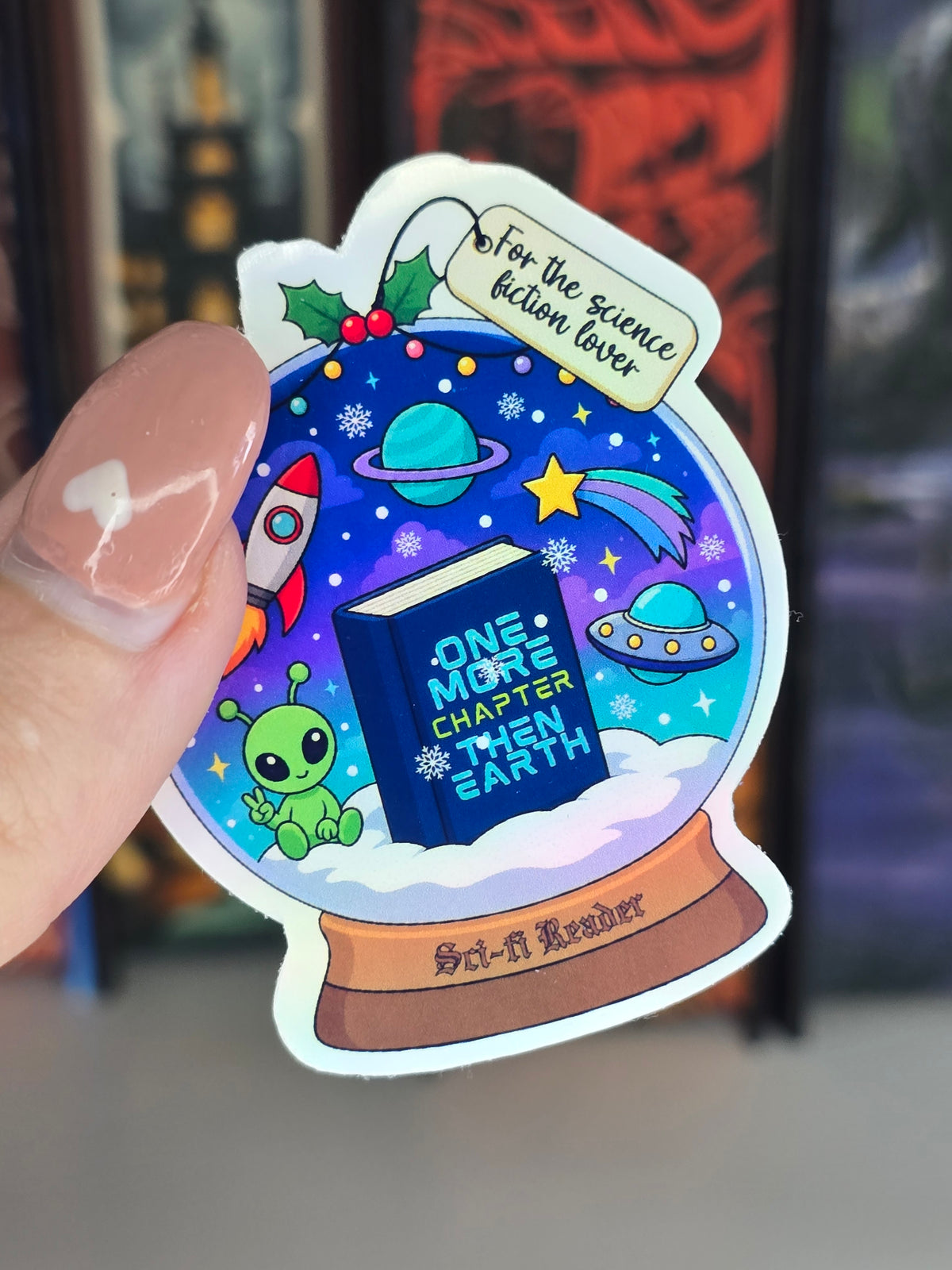 Sci-Fi Reader Clear holographic Vinyl Sticker
