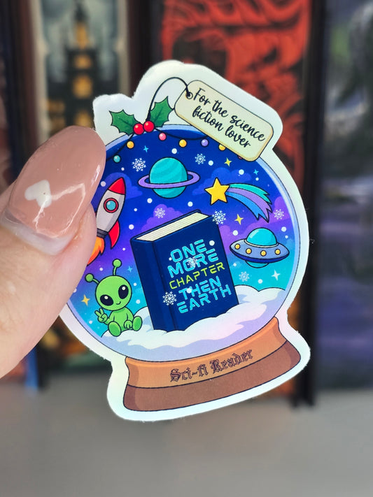 Sci-Fi Reader Clear holographic Vinyl Sticker