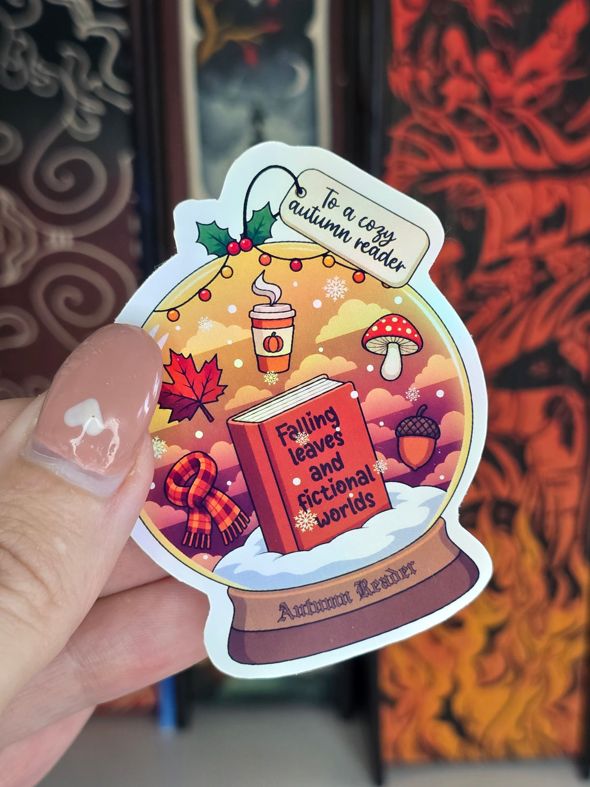 Autumn Reader Clear holographic Vinyl Sticker