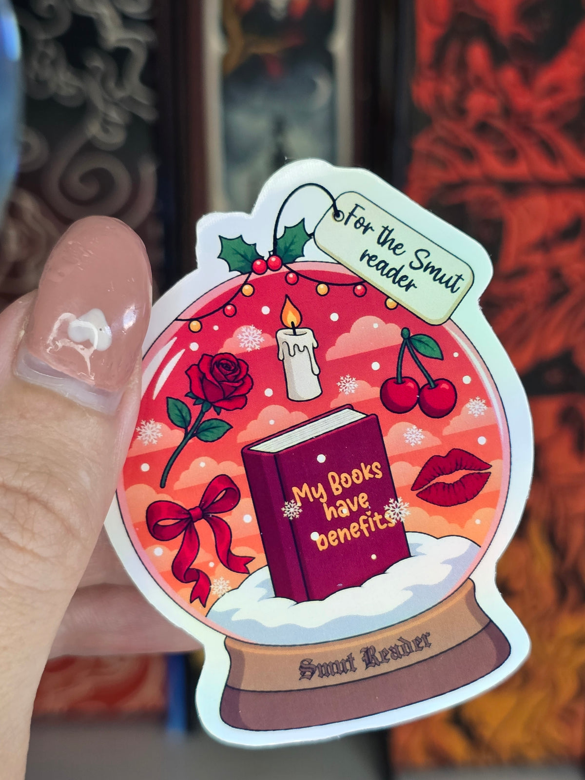 Smut Reader Clear holographic Vinyl Sticker