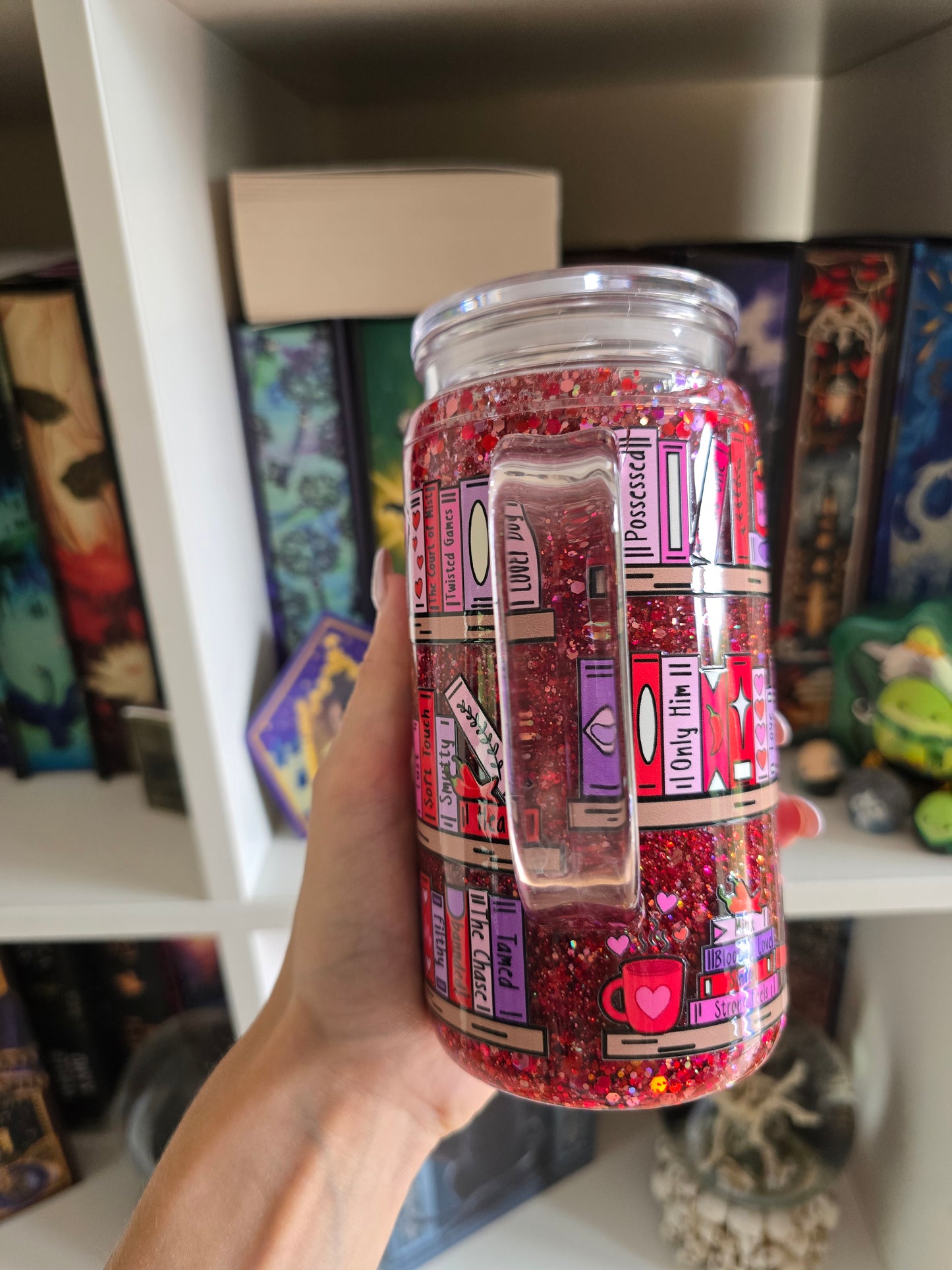 Hot Girls Read 16oz Acrylic Handle Snowglobe Tumbler