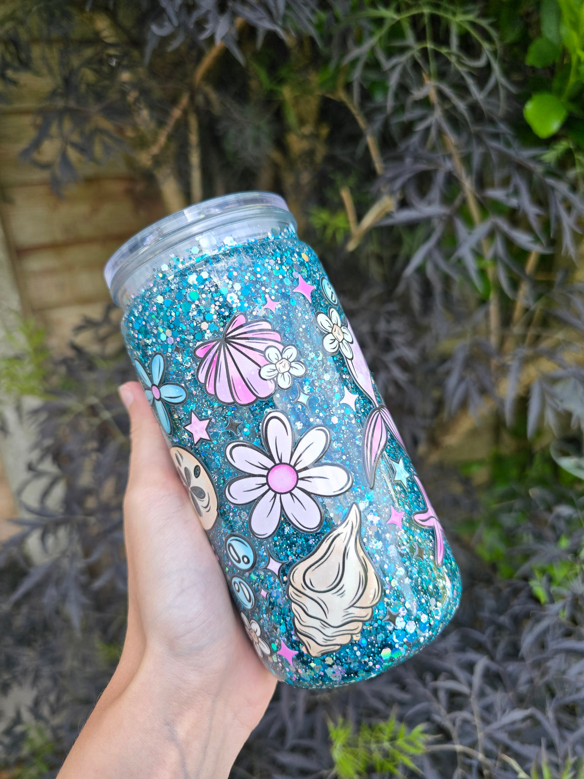 Mermaid 16oz Acrylic Snowglobe Tumbler