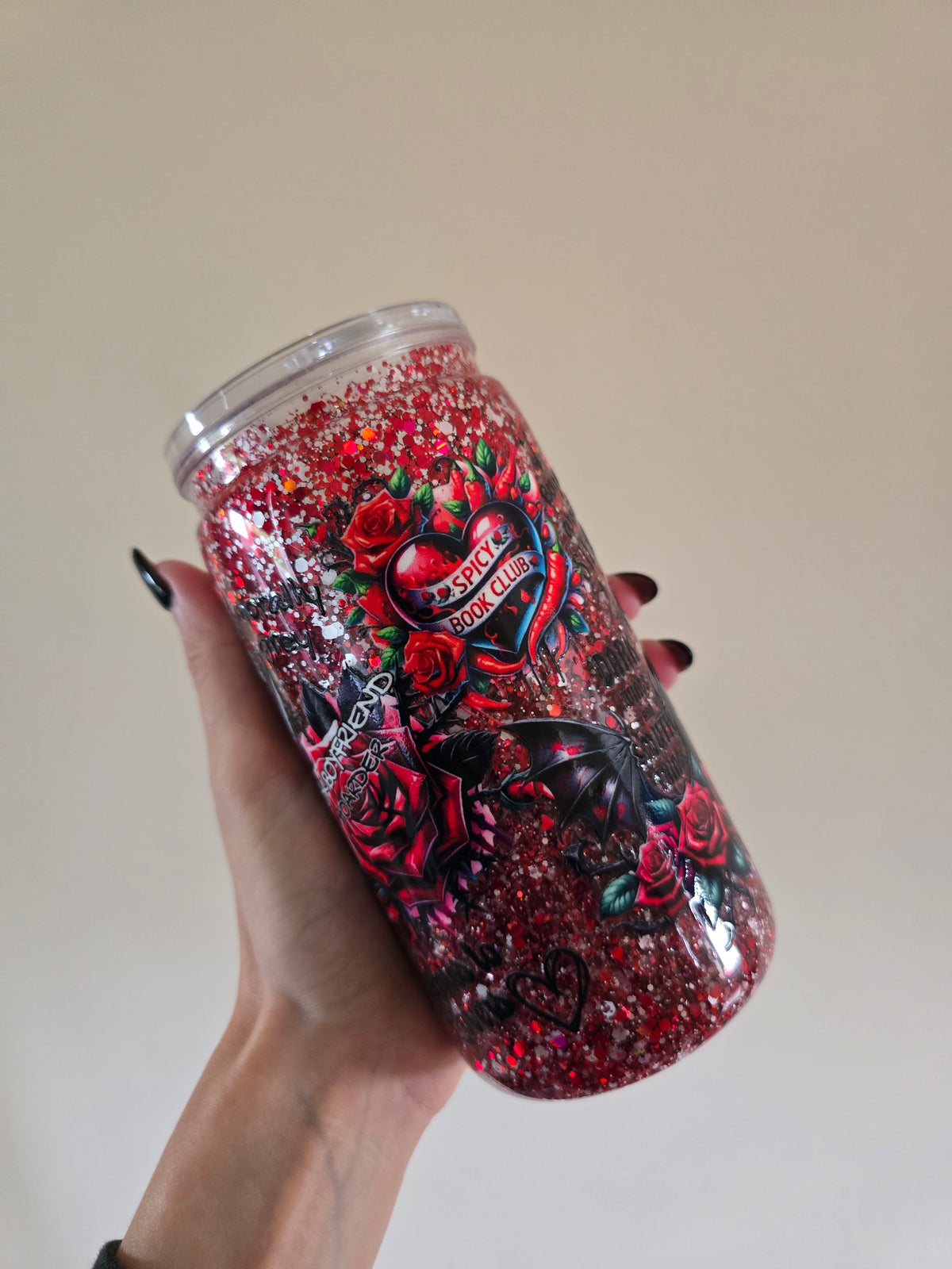 Dark Romance 16oz Acrylic Snowglobe Tumbler