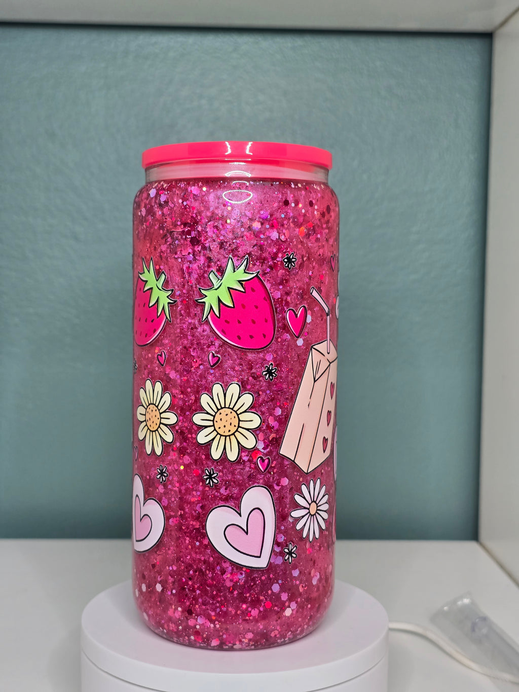 Self Love Juice 16oz Glass Snowglobe Tumbler