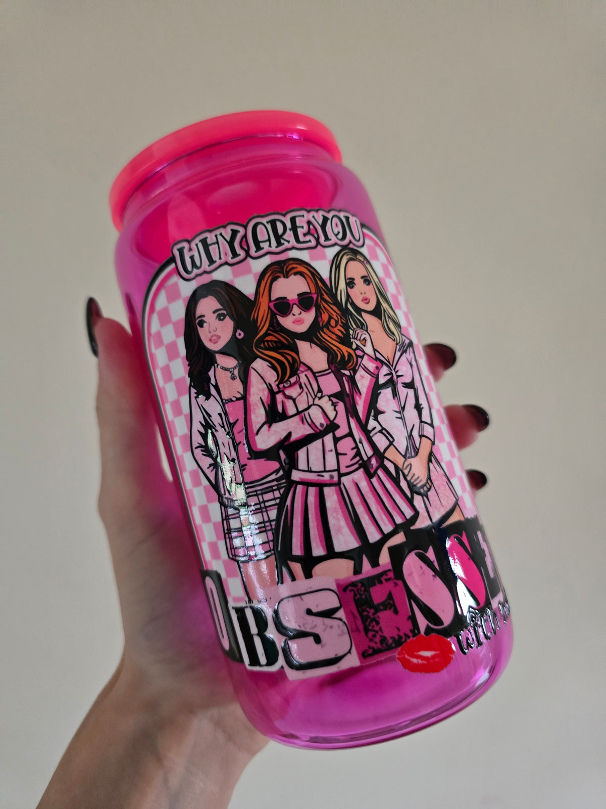 Why are you obsessed with me 16oz Glass Tumbler