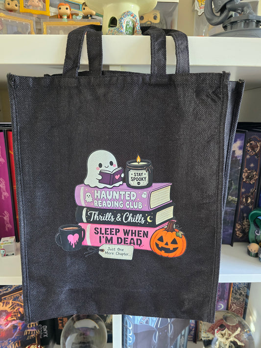 Haunted Reading Club Linen Tote Bag