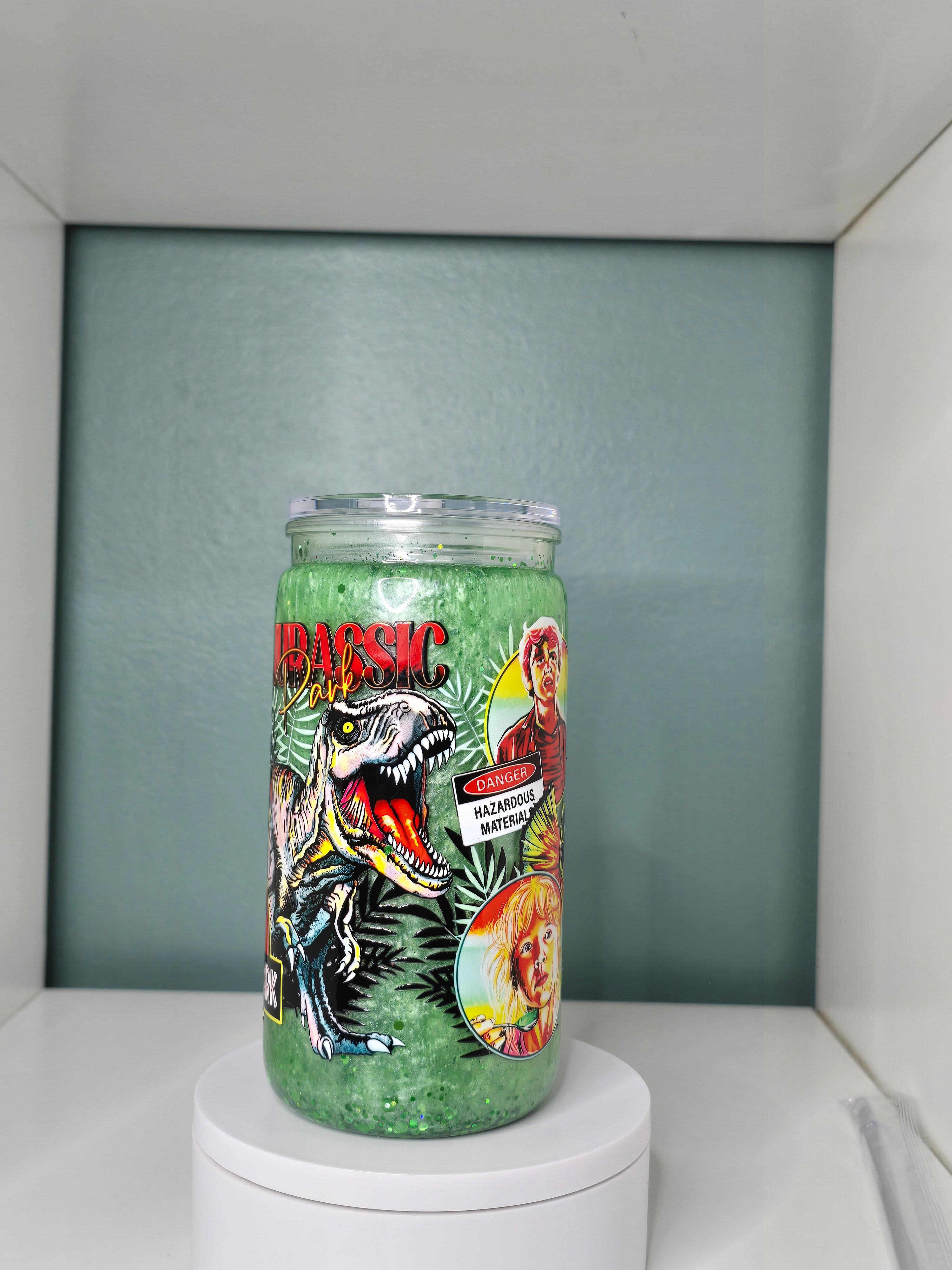 Jurrasic 16oz Acrylic Snowglobe Tumbler