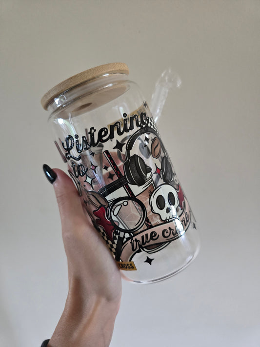 True Crime 16oz Glass Tumbler