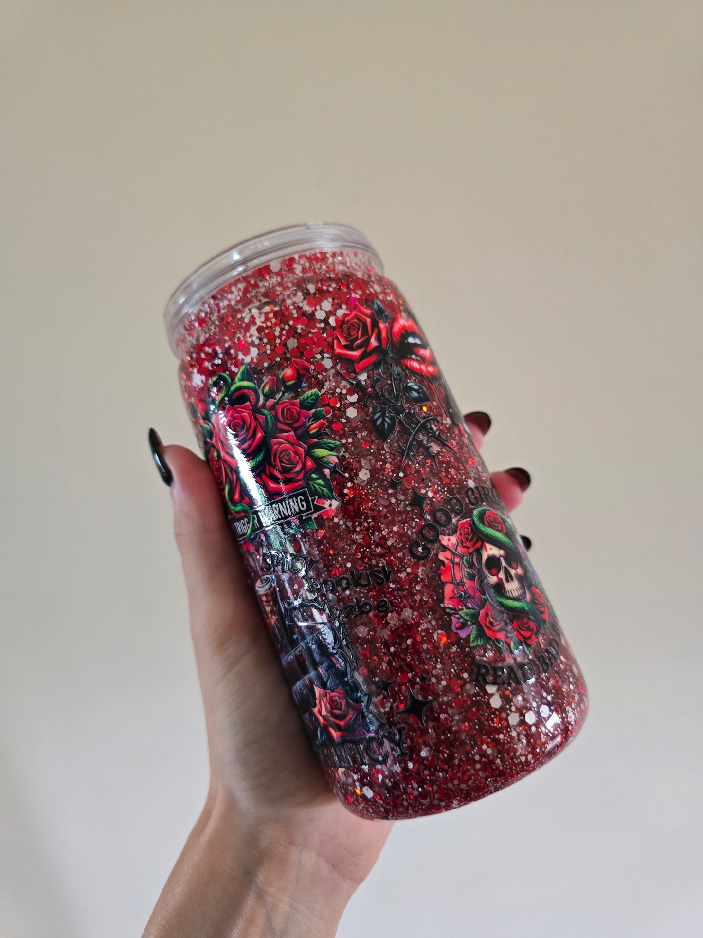 Dark Romance 16oz Acrylic Snowglobe Tumbler