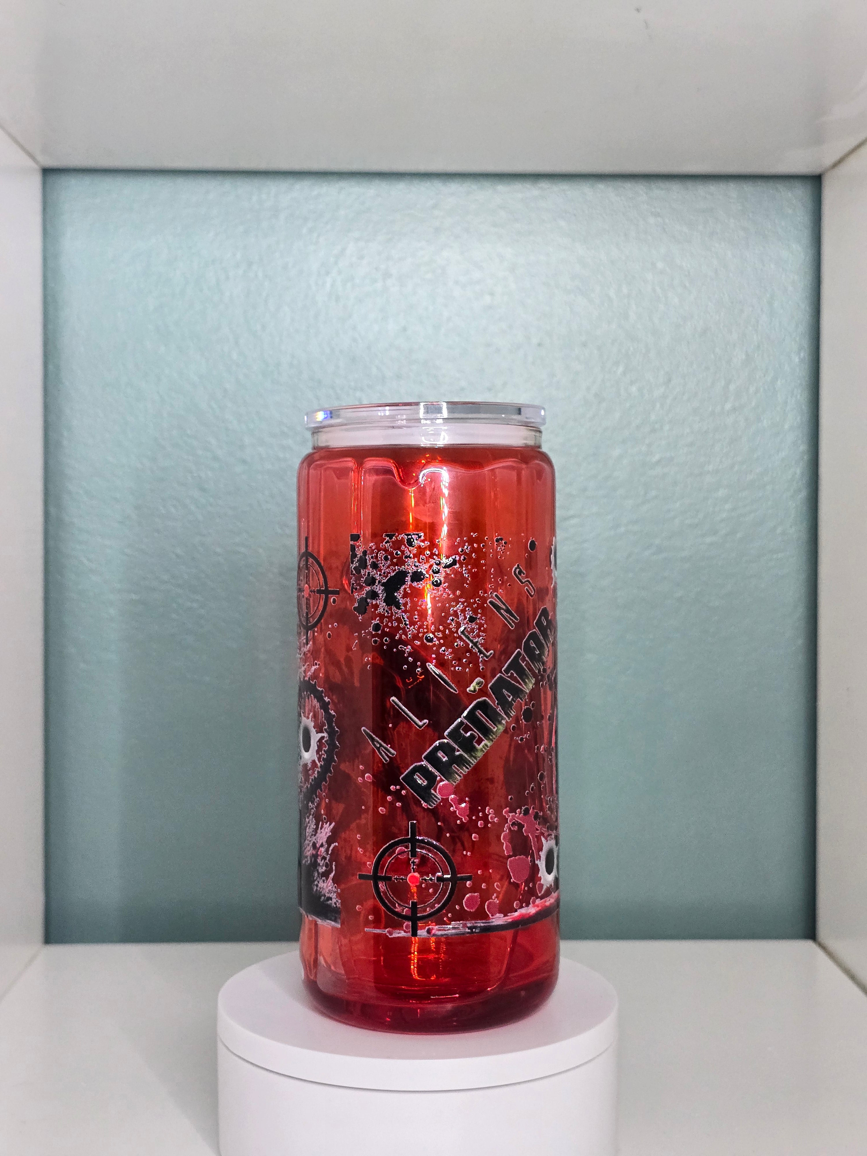 Alien Vs P 16oz Glass Blood Drip Tumbler