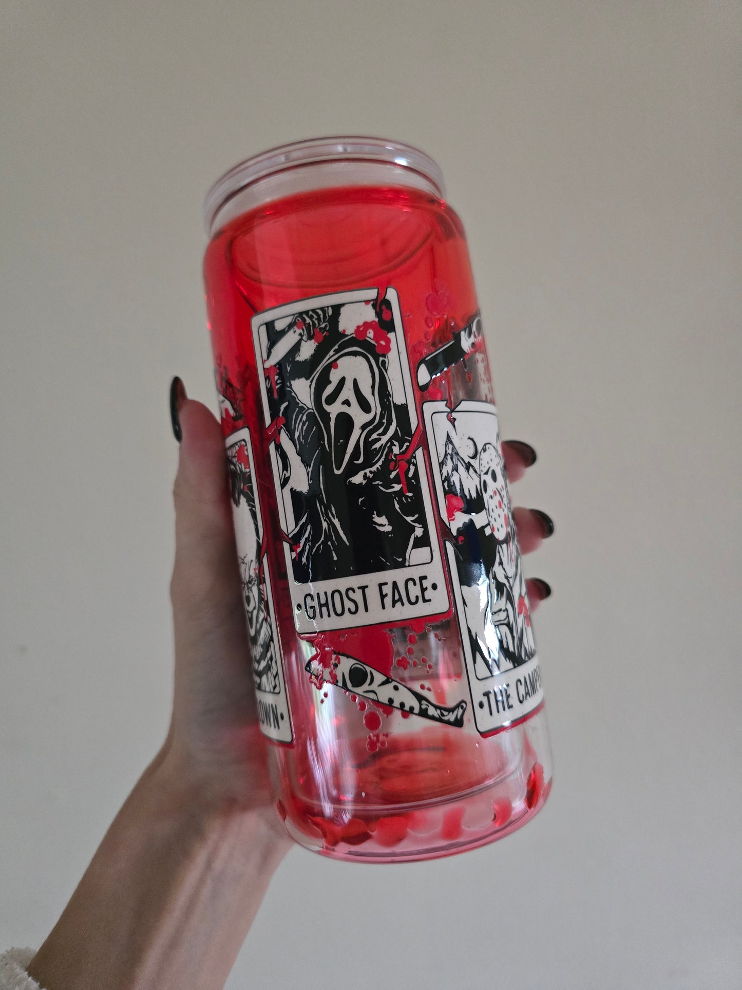 Horror Characters 16oz Glass "blood drip" Tumbler