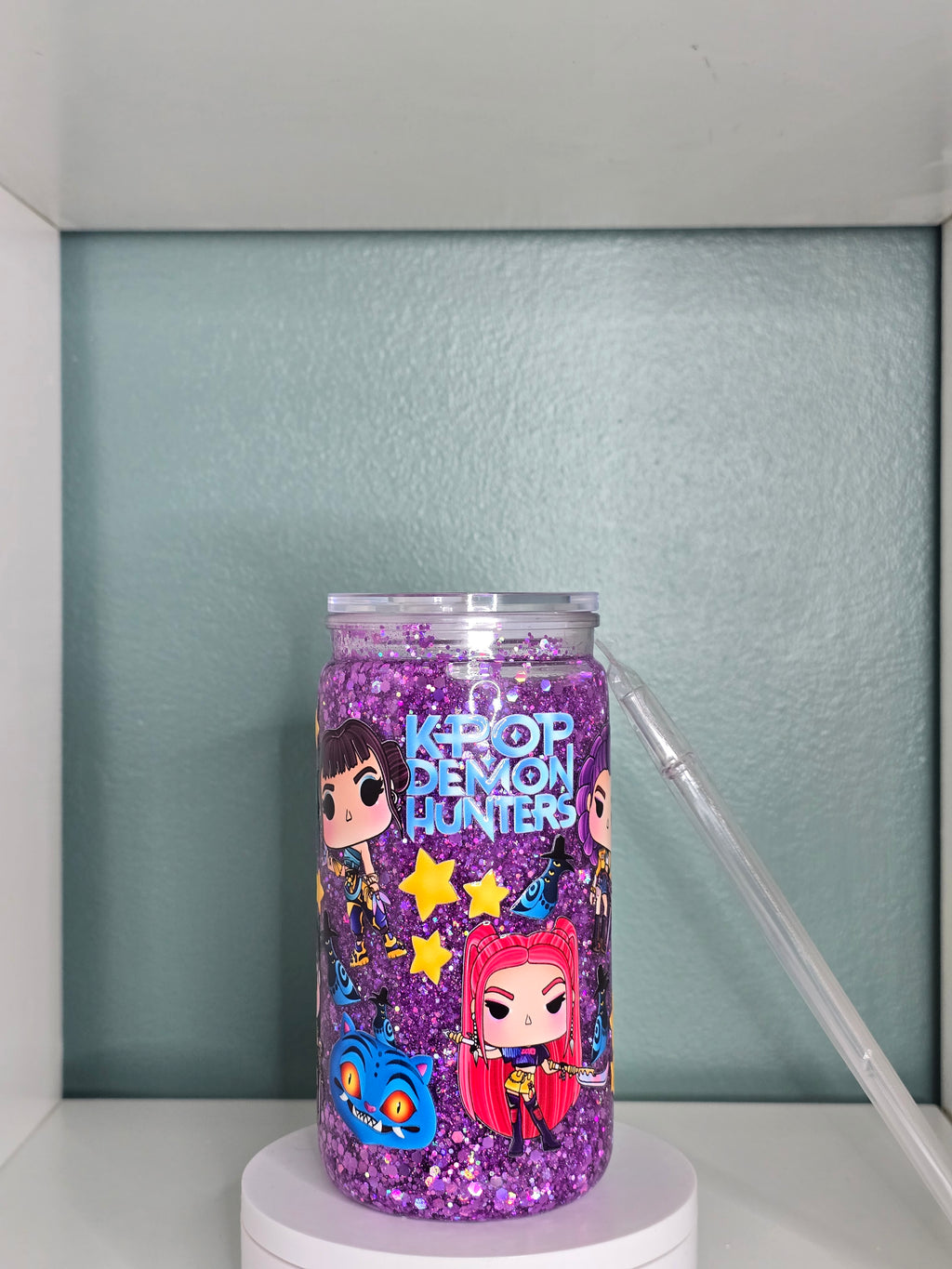 Kpop Demon Hunters 16oz Acrylic snowglobe tumbler