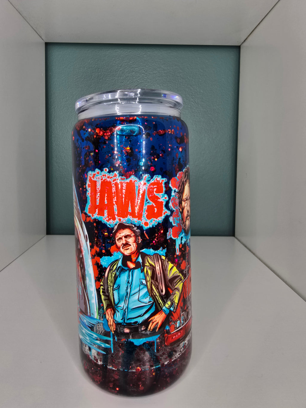 PRE ORDER- Jaws 16oz Glass Lava Drip Tumbler