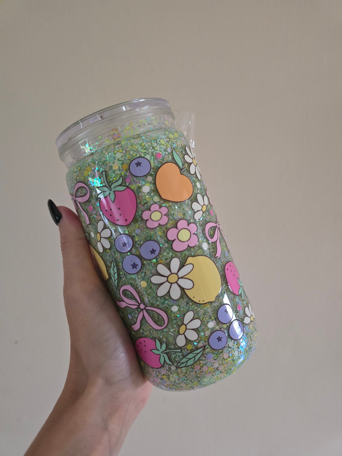 Fruit Salad 16oz Acrylic Snowglobe Tumbler