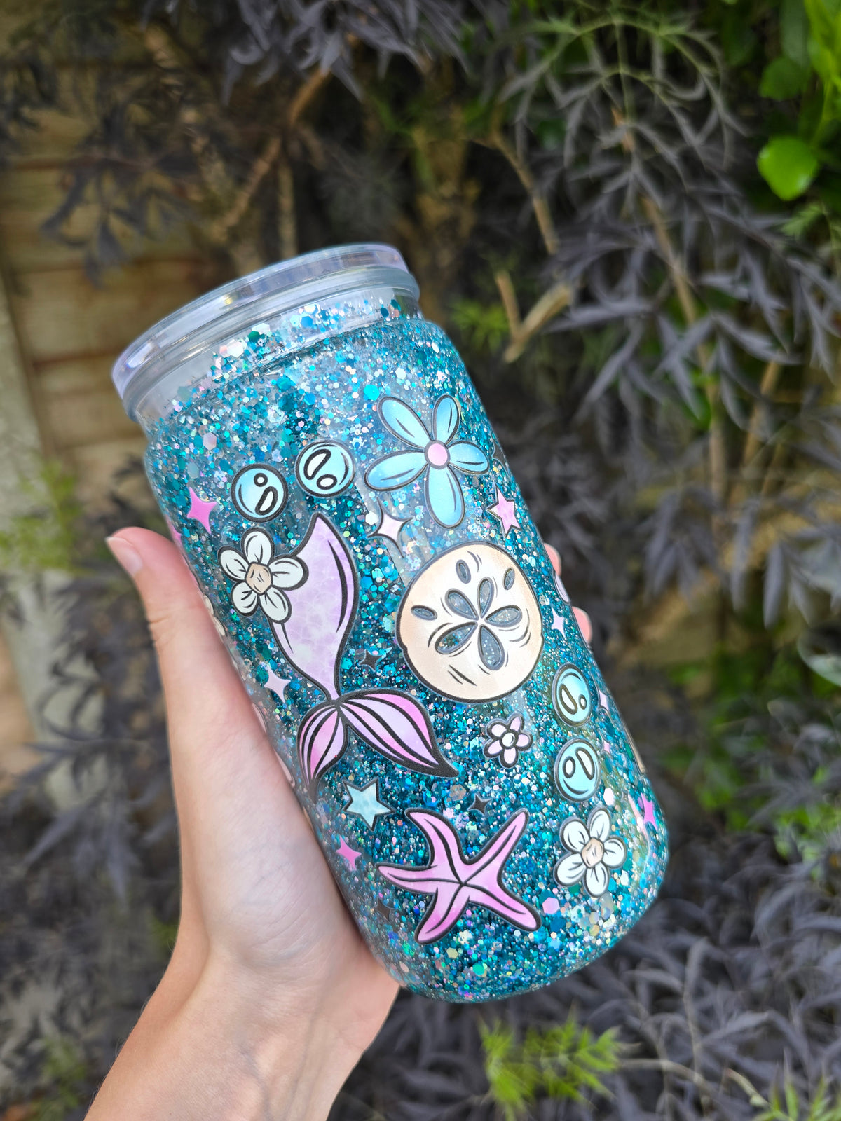 Mermaid 16oz Acrylic Snowglobe Tumbler