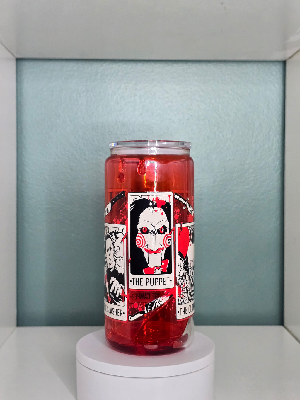Horror 16oz Glass Blood Drip Tumbler
