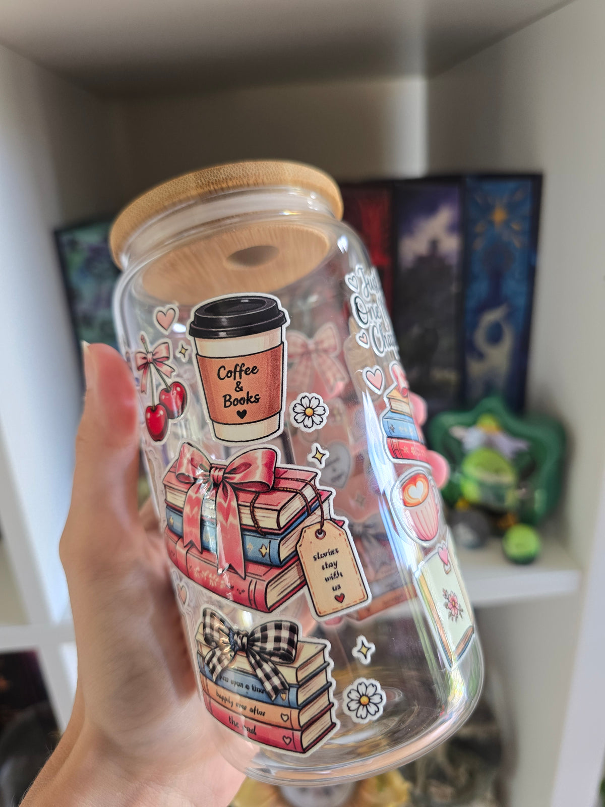 Reading Is My Therapy 16oz Glass Tumbler