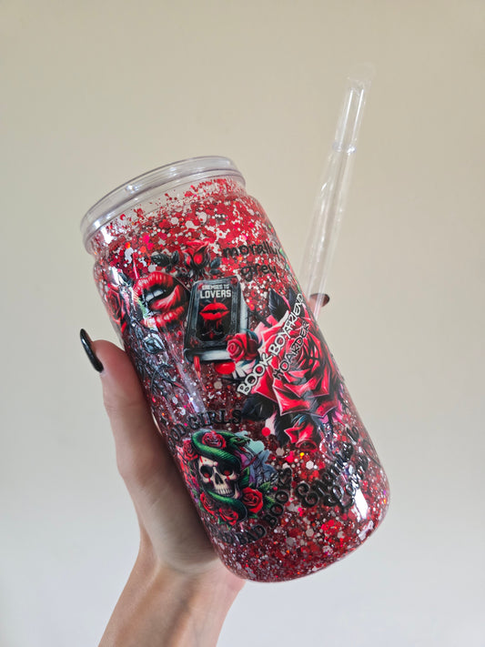 Dark Romance 16oz Acrylic Snowglobe Tumbler
