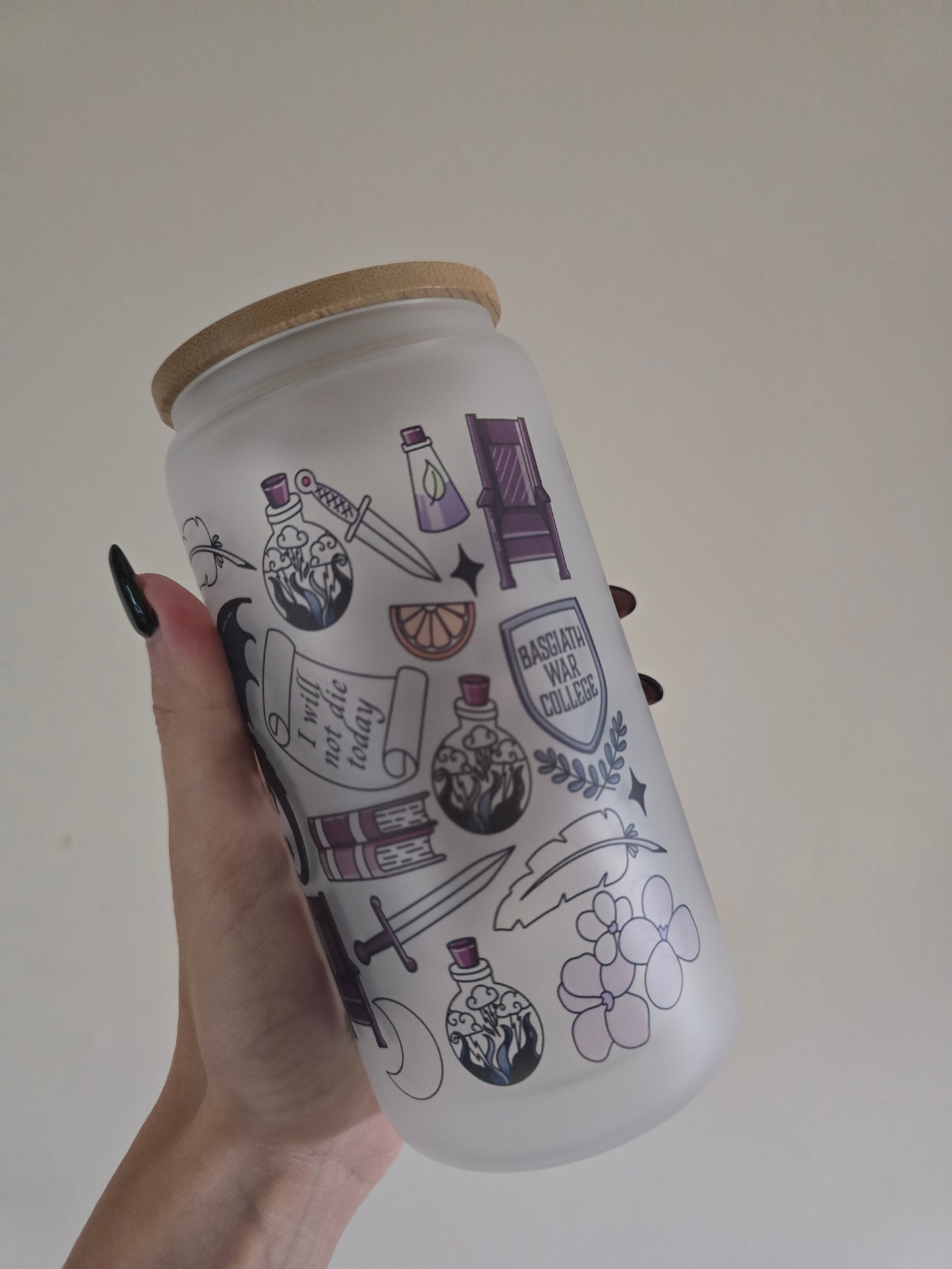 Dragon Rider 16oz frosted Glass Tumbler