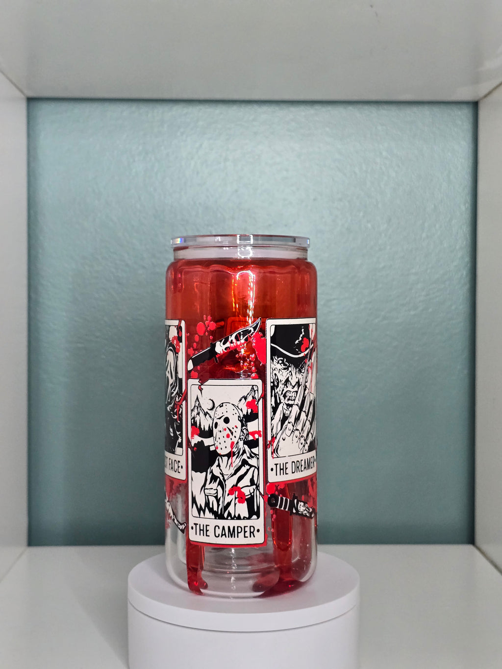 Horror 16oz Glass Blood Drip Tumbler