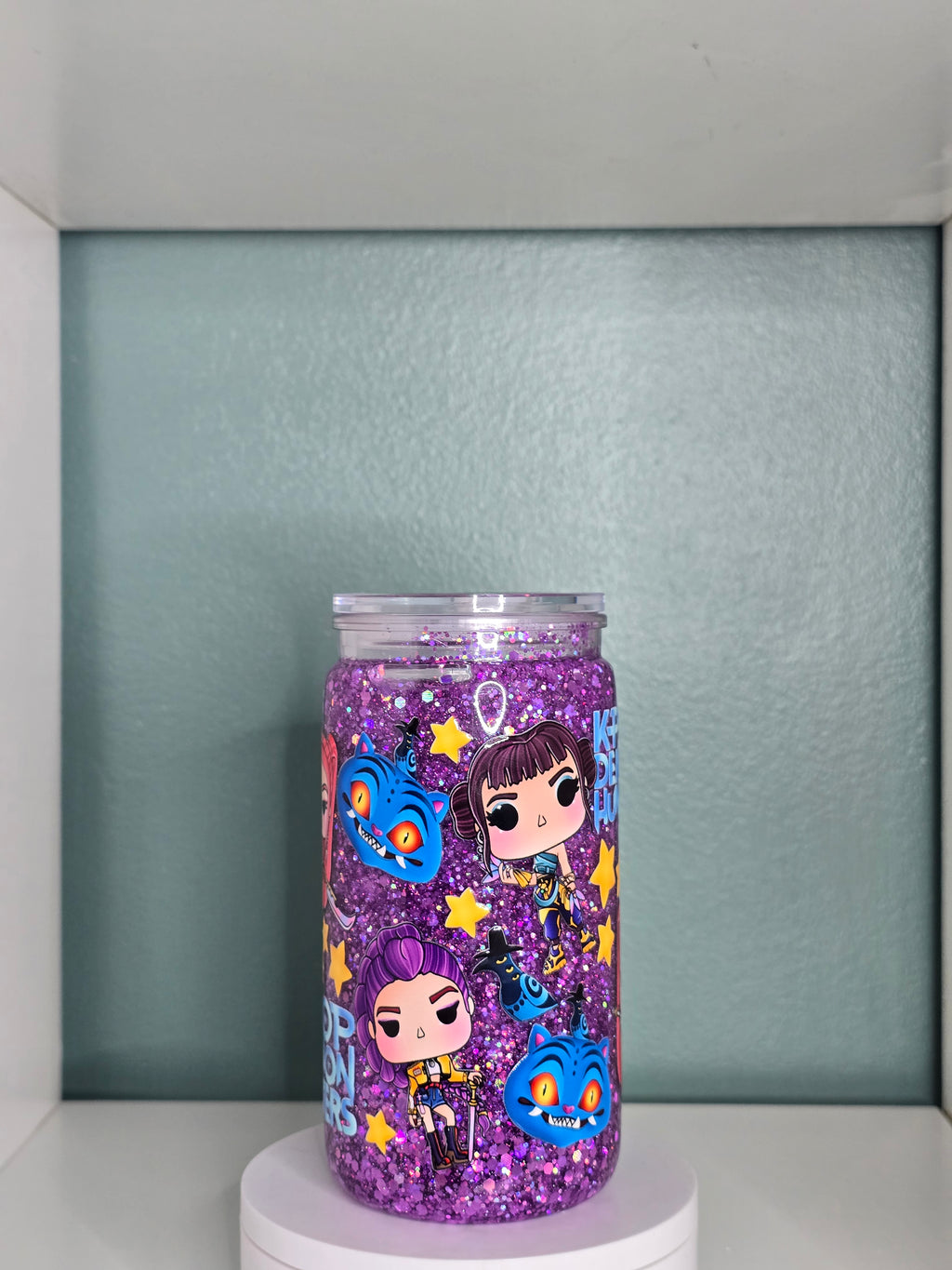 Kpop Demon Hunters 16oz Acrylic snowglobe tumbler