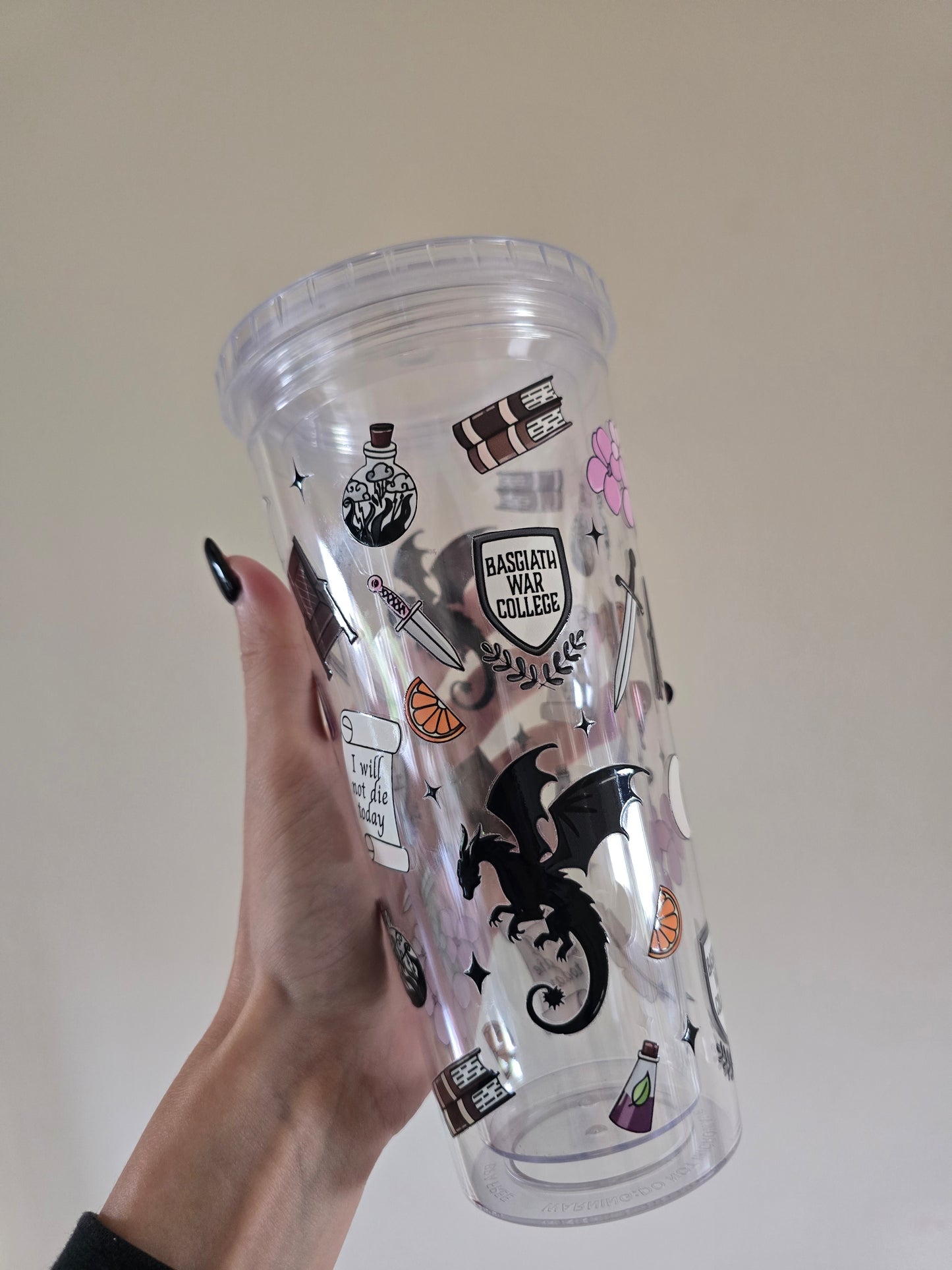 "I Will Not Die Today" 22oz Acrylic Tumbler
