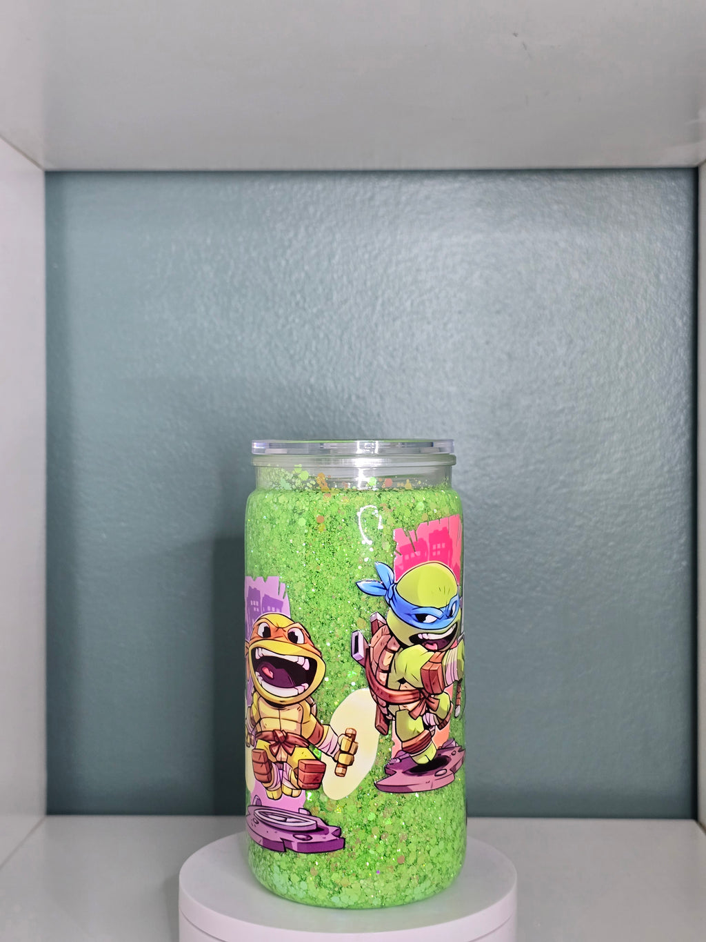 Ninja Turtles 16oz Acrylic snowglobe tumbler