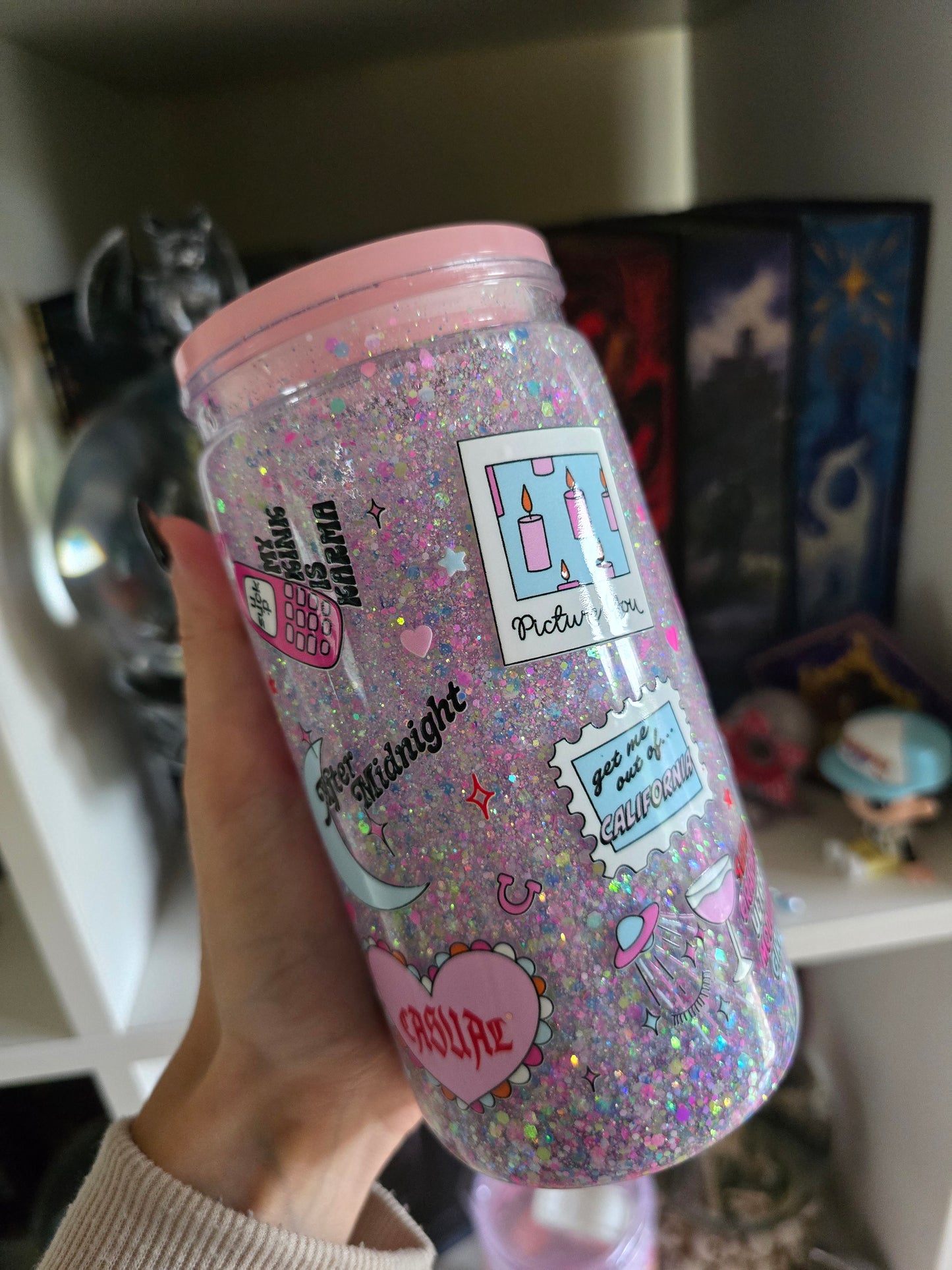 Pink Pony 16oz Acrylic Snowglobe Tumbler