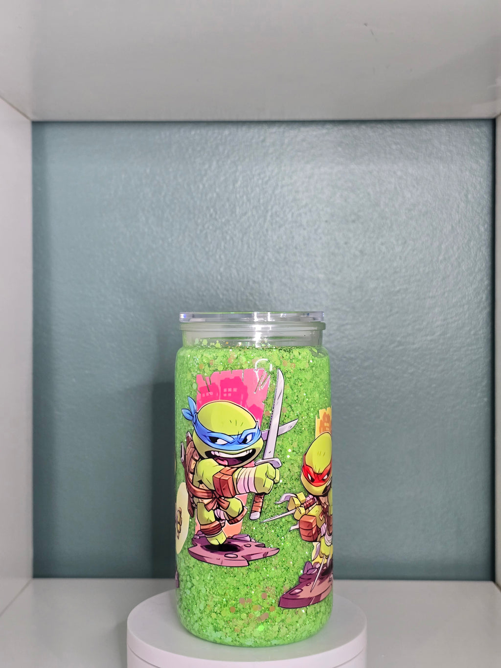 Ninja Turtles 16oz Acrylic snowglobe tumbler