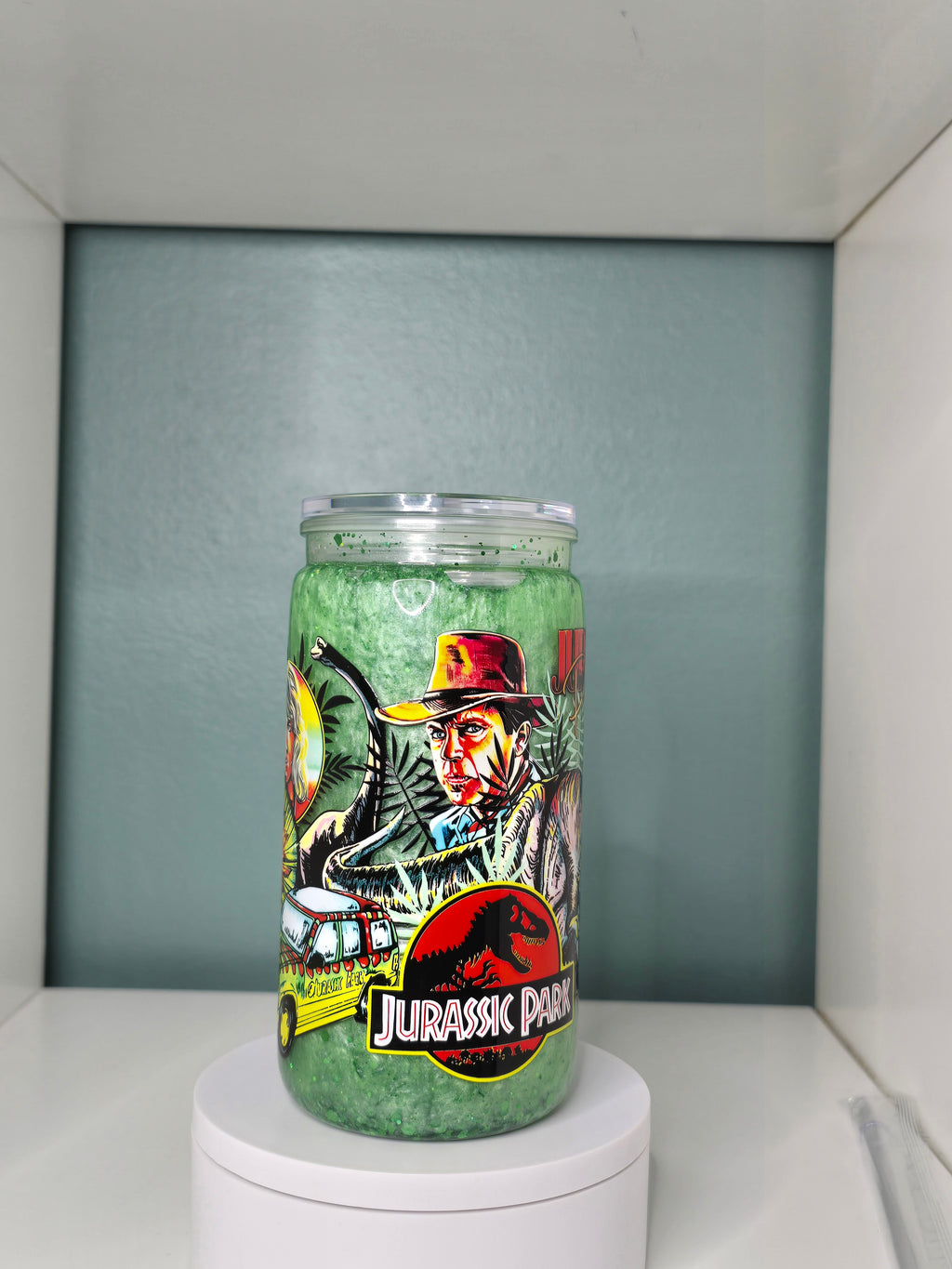 Jurrasic 16oz Acrylic Snowglobe Tumbler