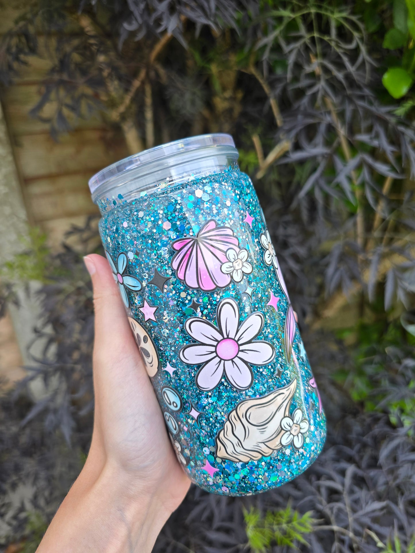 Mermaid 16oz Acrylic Snowglobe Tumbler