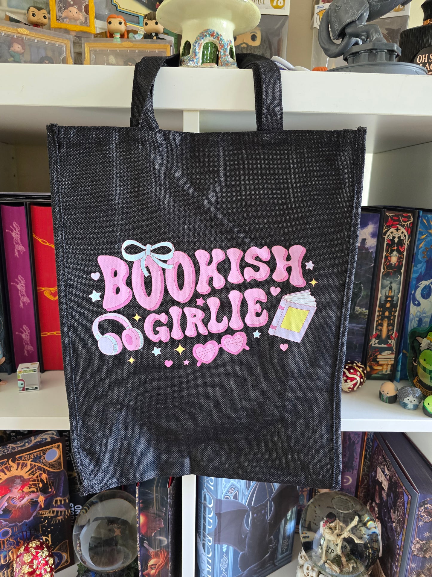 Bookish Girlie Linen Tote Bag