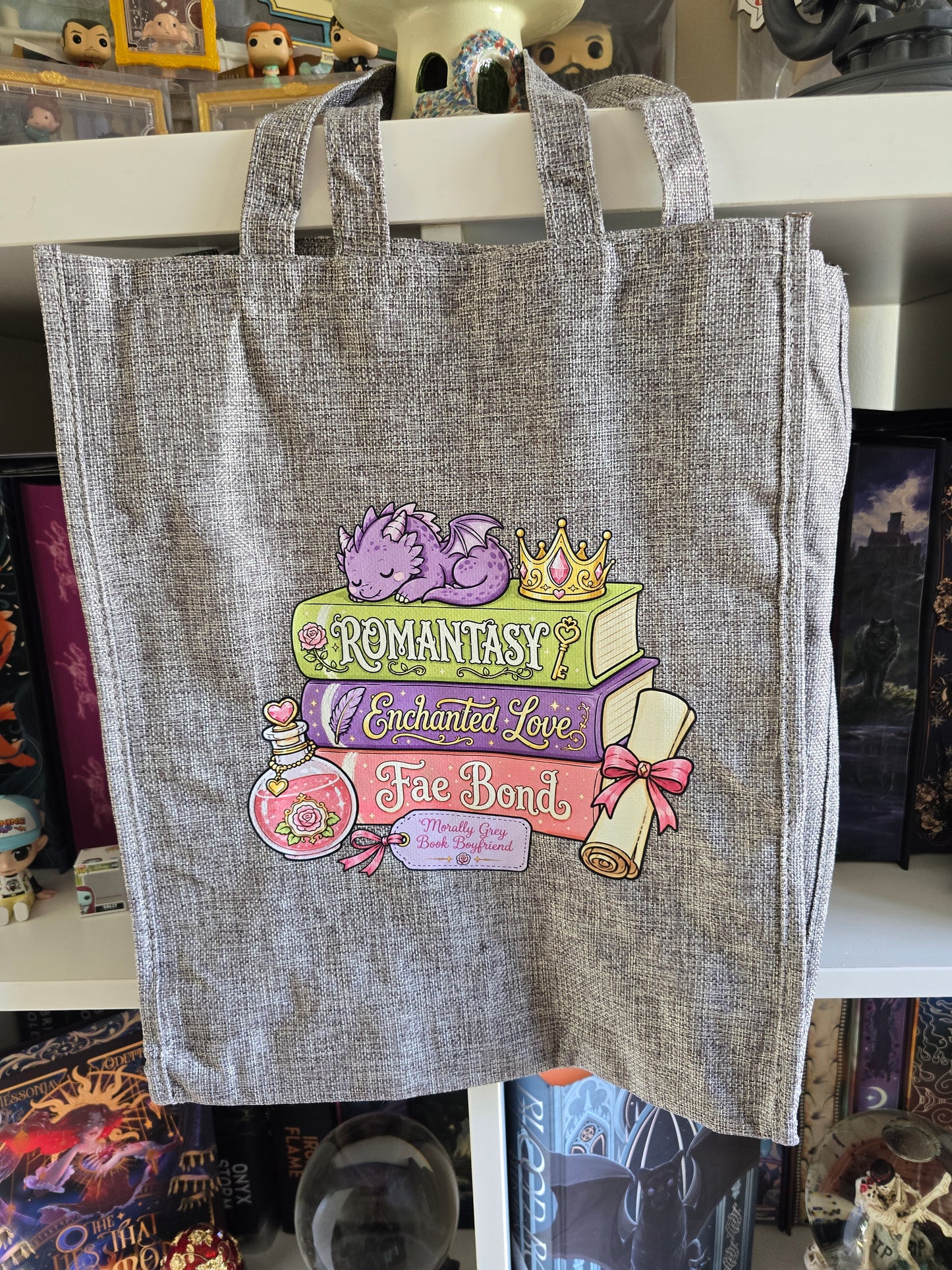 Fantasy Dragon Linen Tote Bag