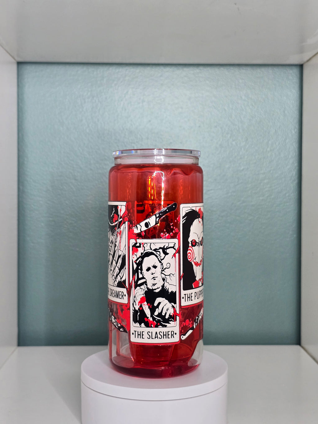 Horror 16oz Glass Blood Drip Tumbler