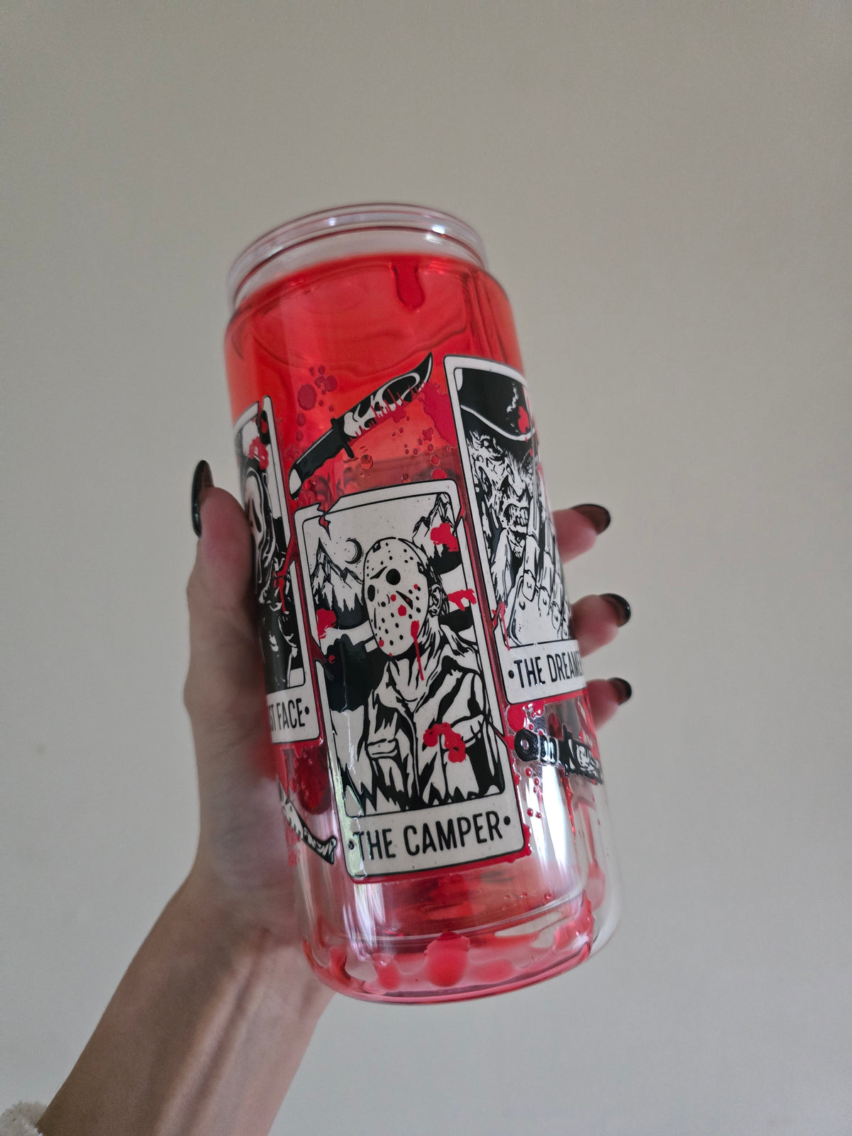 Horror Characters 16oz Glass "blood drip" Tumbler